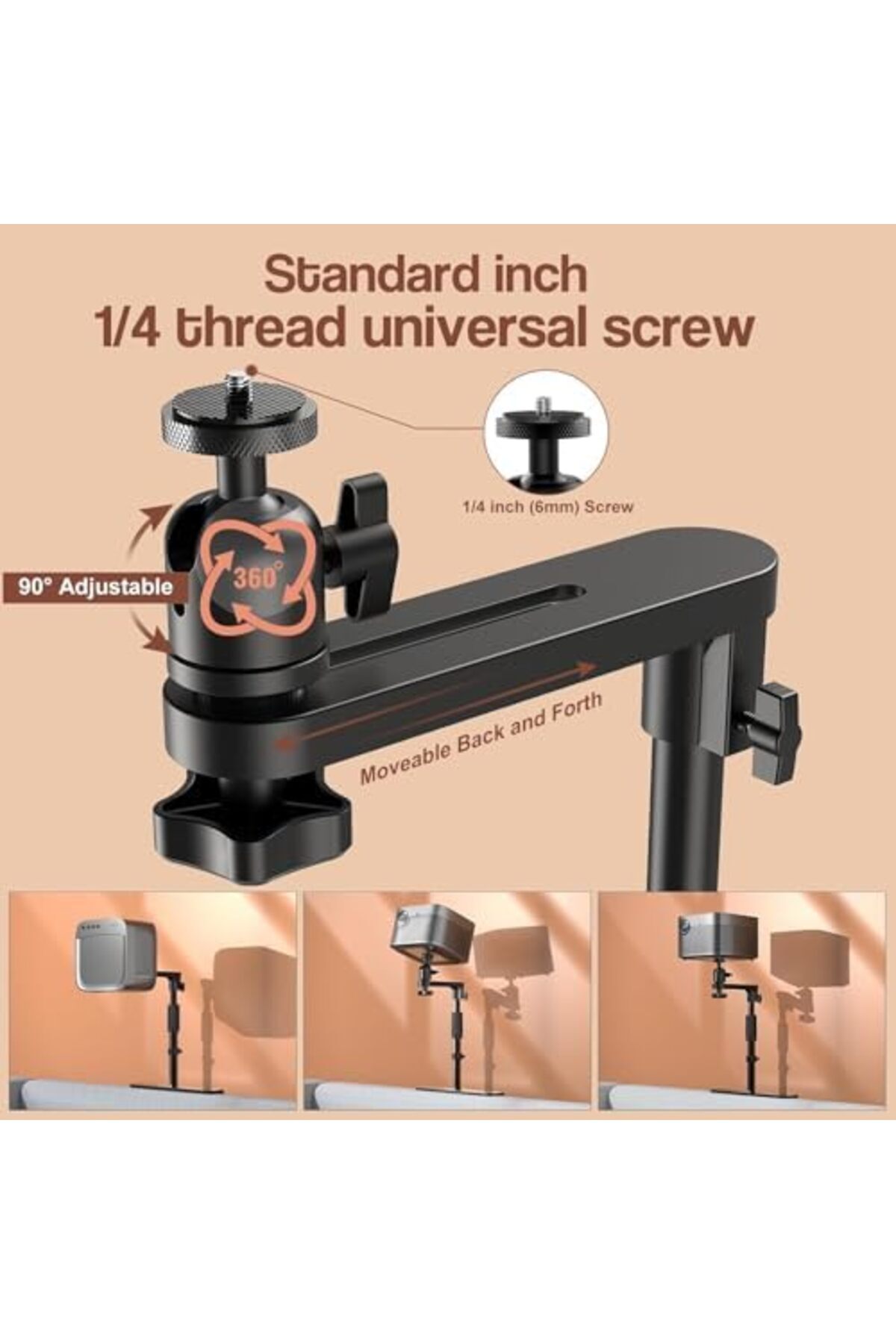Generic-CENXI Plug in Bed Sofa Projector Stand, Height Adjustable Mount Base, 360° Rotation, Universal Beds 8