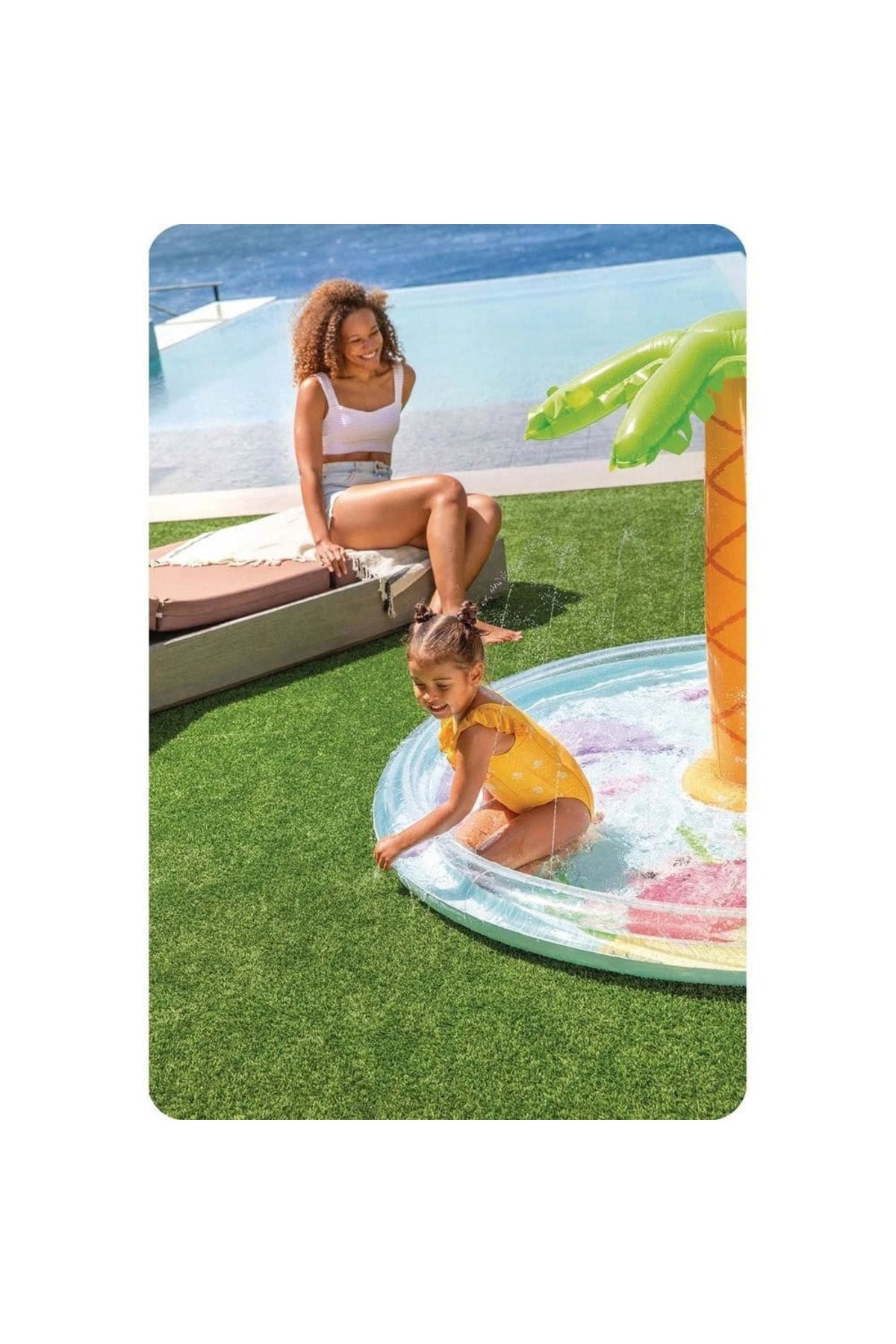 Intex-Intex inflatable pool for children, PVC material, with water sprayer, palm tree shape... 6