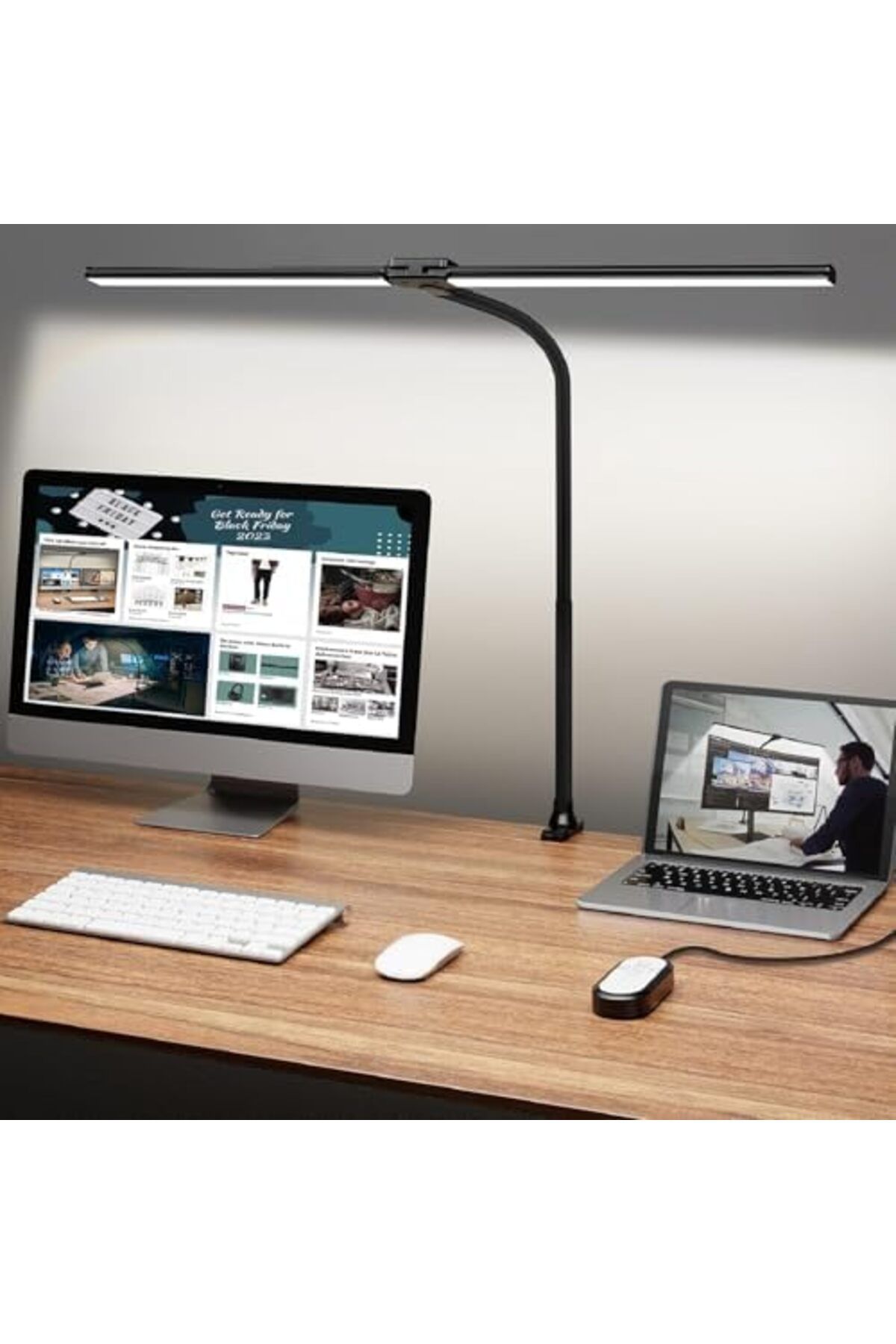 Generic-CENXI Led Desk Lamps, Eye Care Architect Light with Clamp, Smart Double Head Computer Monitor Table 2