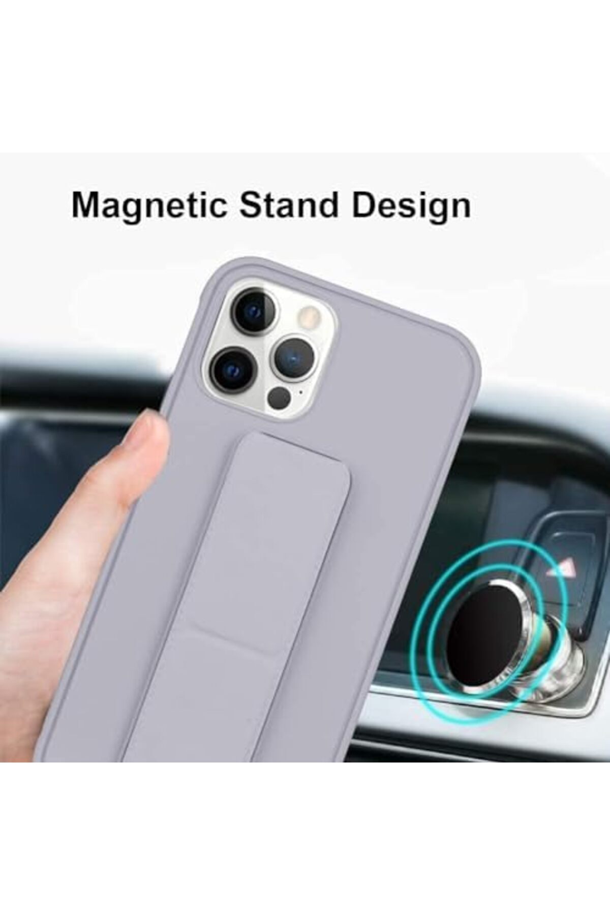Margoun-Full protection case for iPhone 15 Pro Max with magnetic back stand made of soft silicone 3