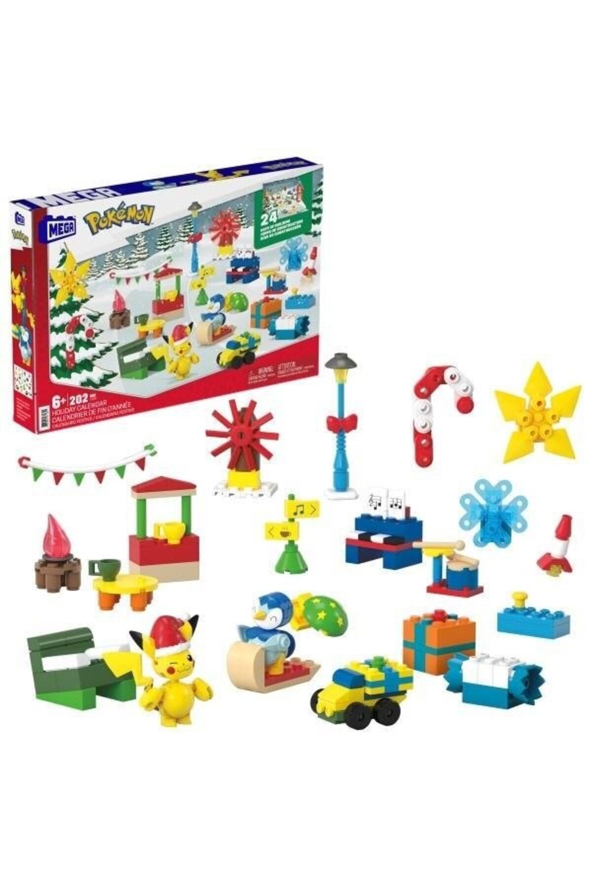 MEGA-Calendar Advent, Construx Pokemon, 24 surprises to assemble, with Pikachu and Piplup figurines 3