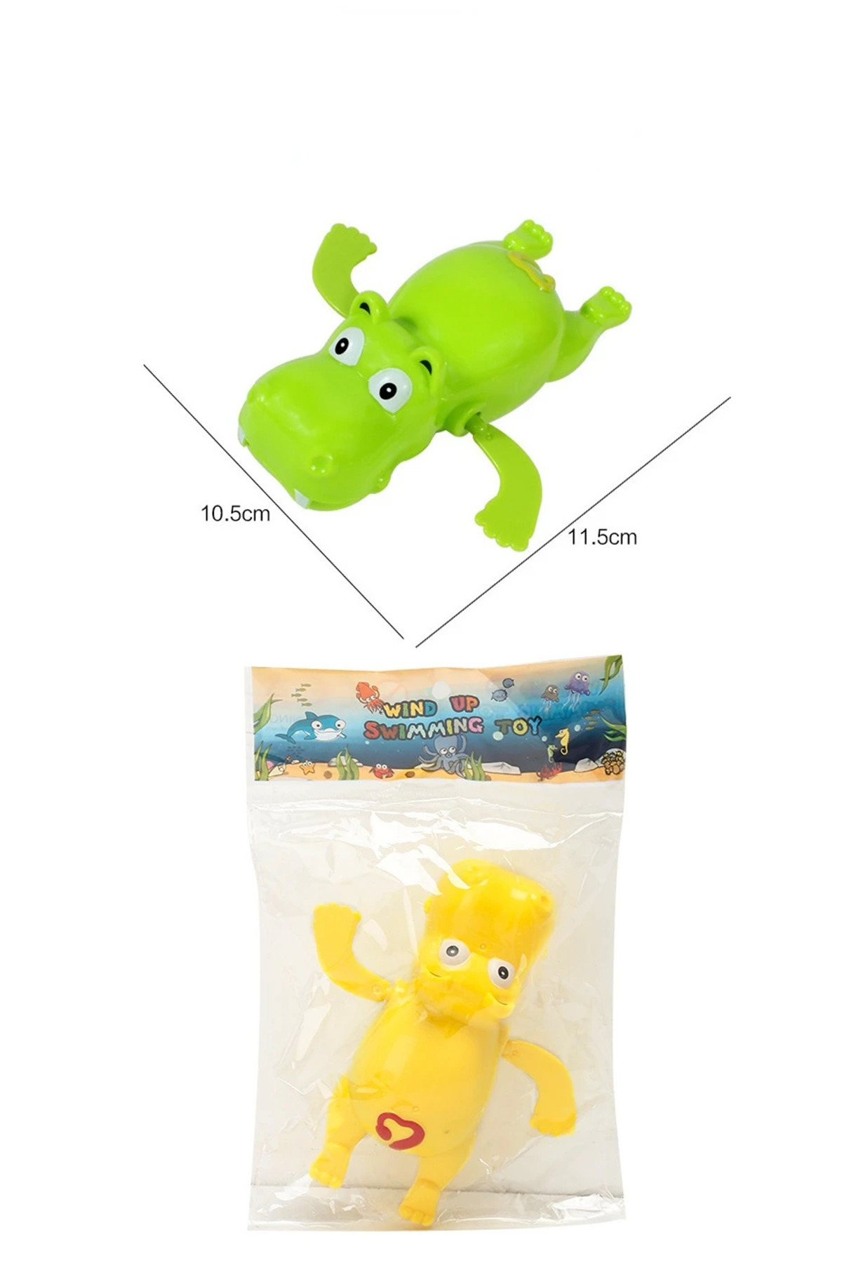 LRS STORE 2 Adet Suda Yüzen Oyuncak Su Aygırı Sevimli Kurmalı Hipopatam fotoğrafı 5 (önizleme)