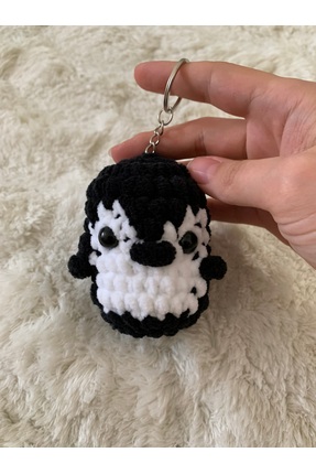 BetSel Hediyelik Örgü Penguen Anahtarlık / Çanta süsü -siyah