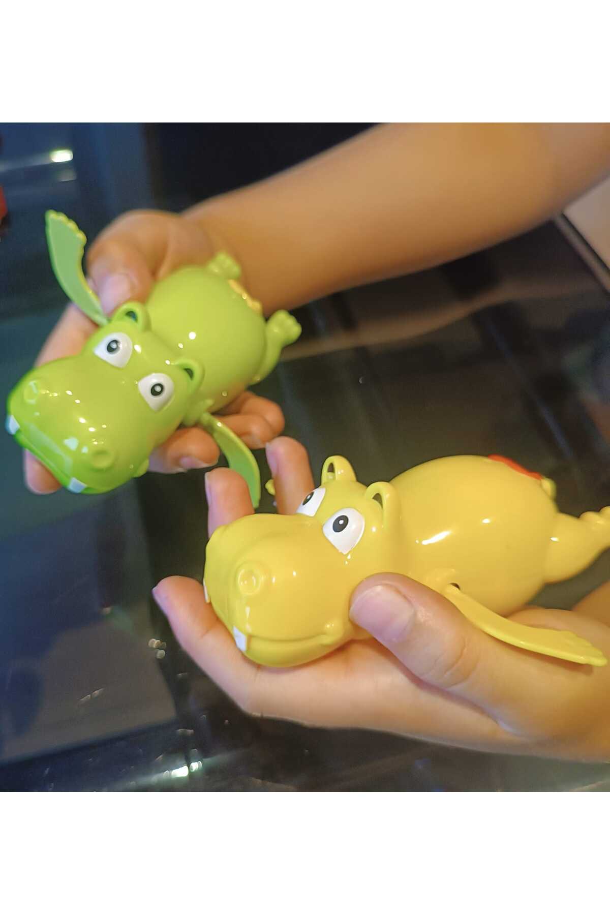 LRS STORE 2 Adet Suda Yüzen Oyuncak Su Aygırı Sevimli Kurmalı Hipopatam fotoğrafı 6 (önizleme)