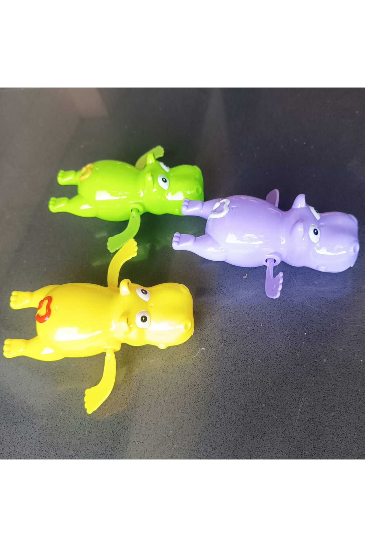 LRS STORE 2 Adet Suda Yüzen Oyuncak Su Aygırı Sevimli Kurmalı Hipopatam fotoğrafı 7 (önizleme)