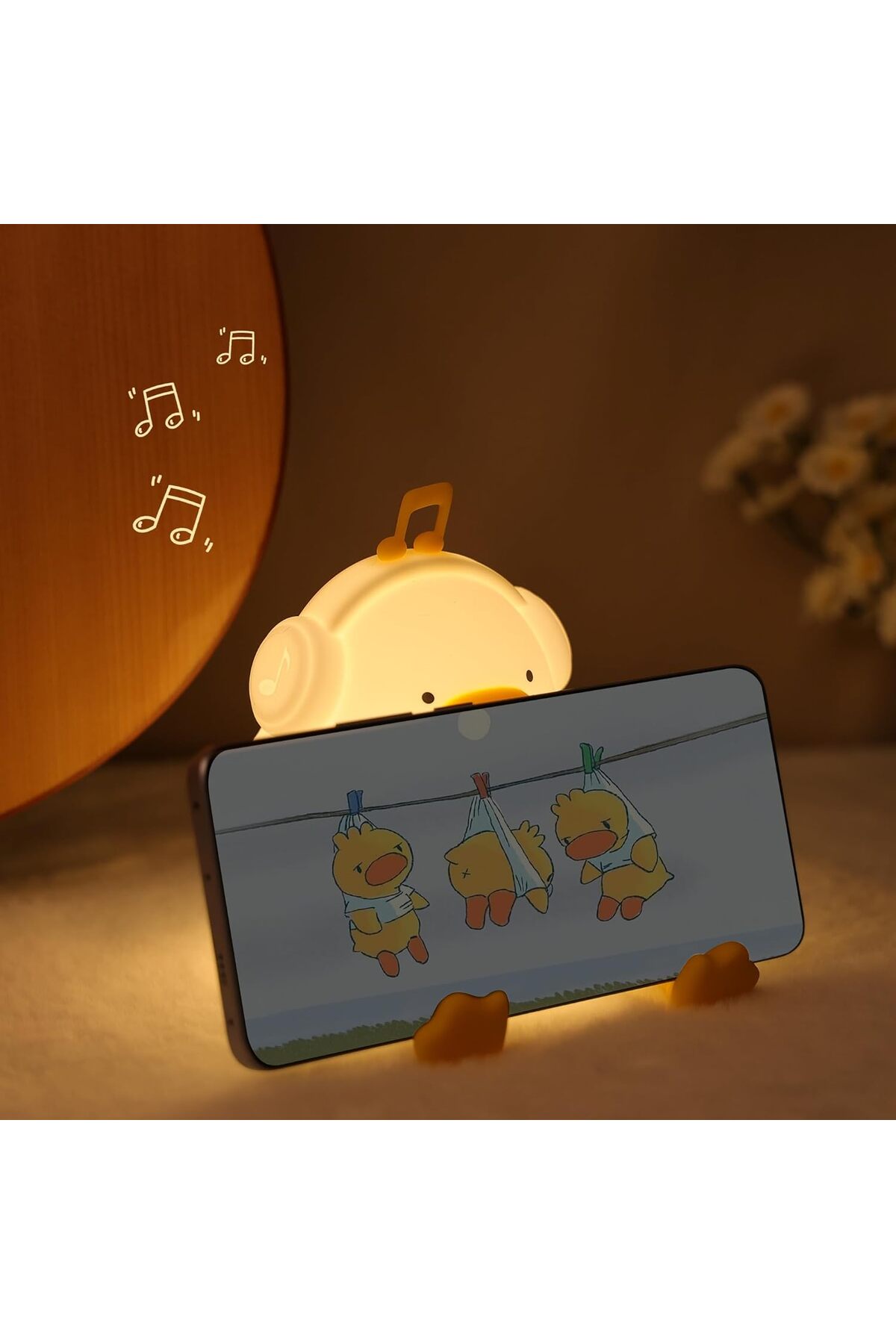 MOBEE Çocuk Bebek Odası Kulaklık Figür Gece Lambası LED Işıklı Sevimli Figürlü Dokunmatik Silikon Şarjlı fotoğrafı 4 (önizleme)
