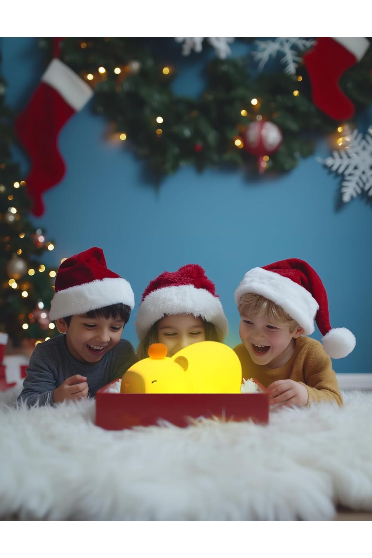 Markafox Çocuk Bebek Odası Yatan Kapibara Gece Lambası LED Işıklı Sevimli Figürlü Dokunmatik Silikon Pet fotoğrafı 6 (önizleme)