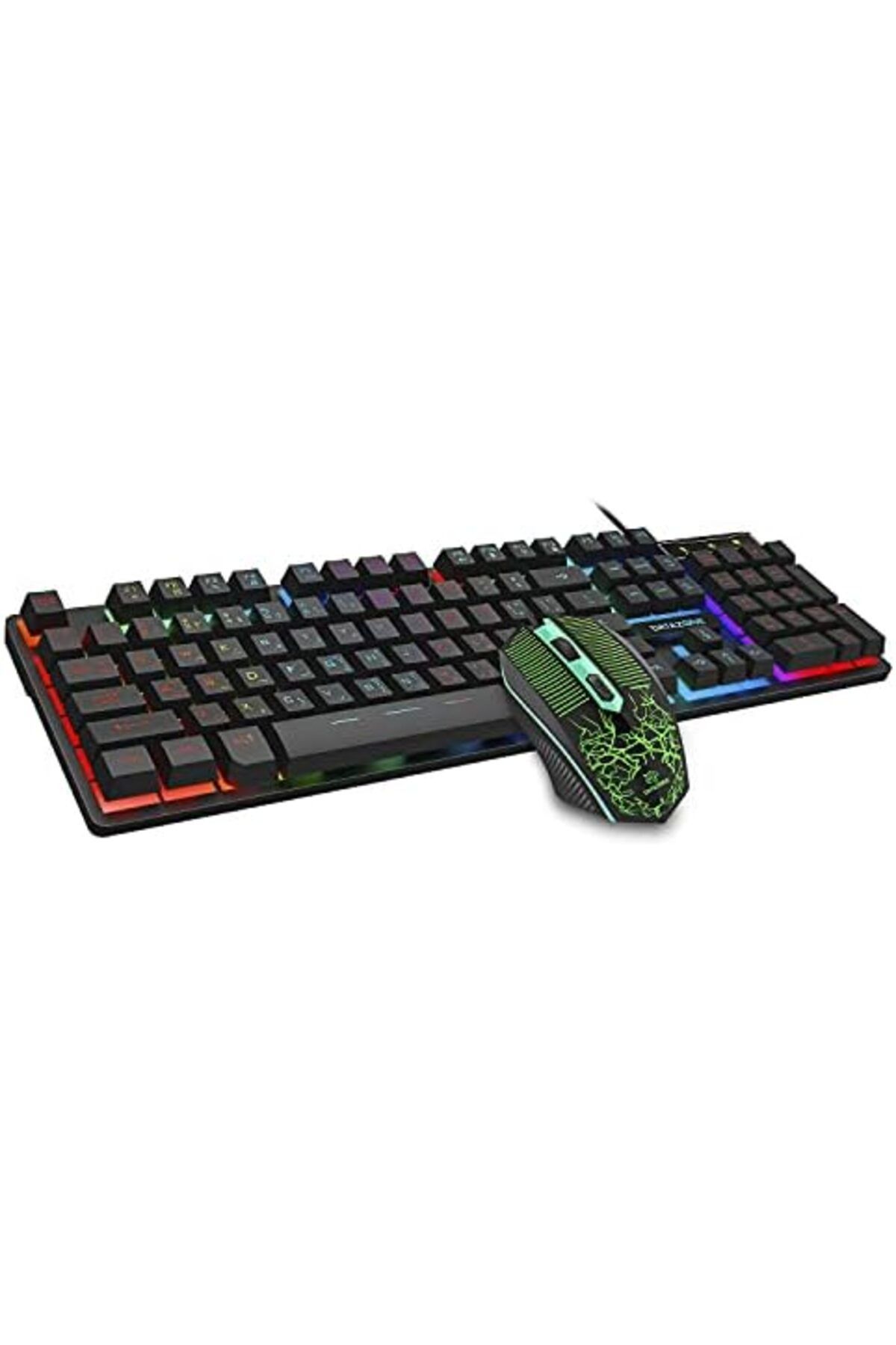 Datazone-Arabic Gaming Keyboard and Mouse Combo Backlit, Wired USB Keyboard 104 Keys, 4 Buttons Gami 2