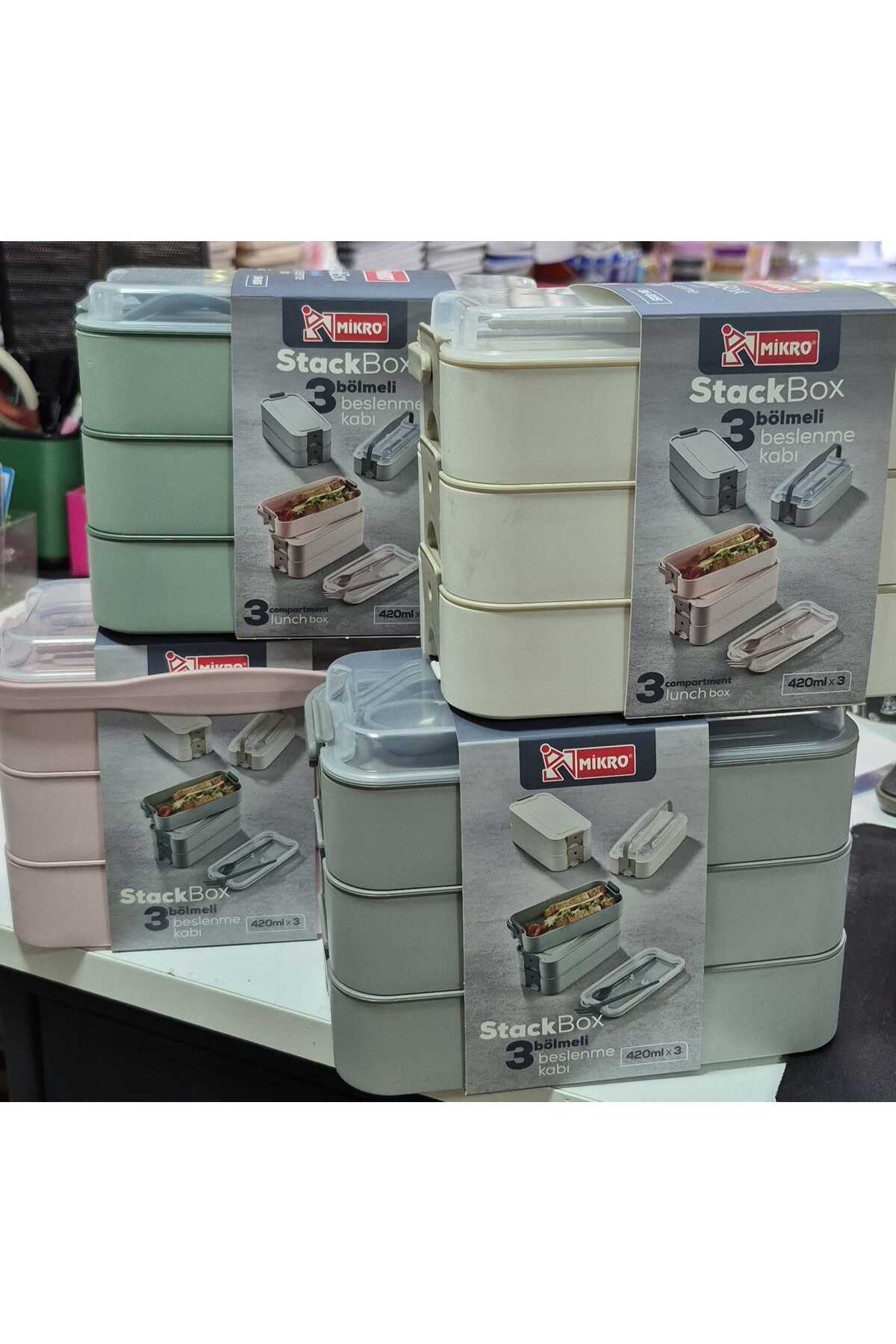 Mikro 3 Bölmeli Beslenme Kabı Çatal-Kaşıklı