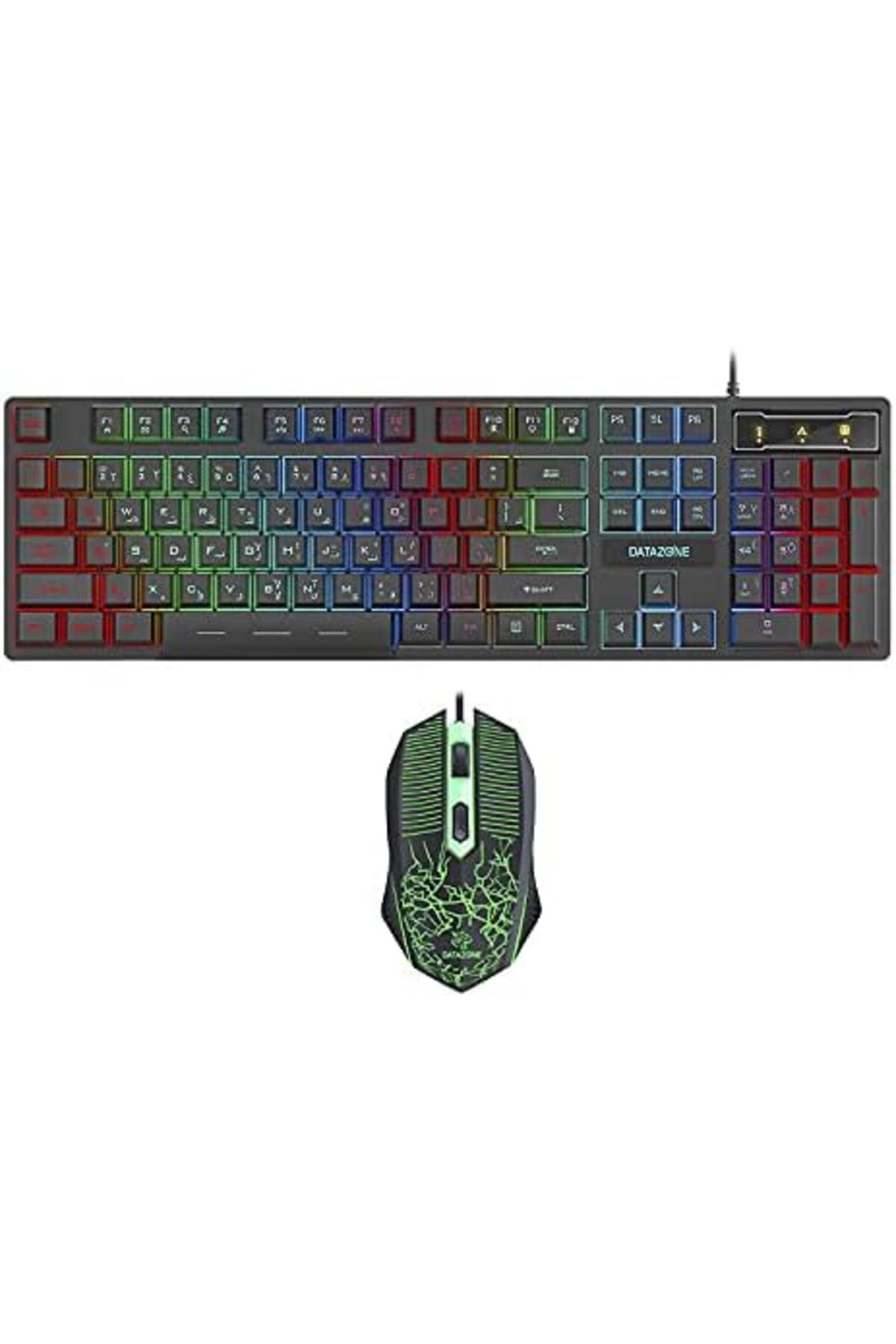 Datazone-Arabic Gaming Keyboard and Mouse Combo Backlit, Wired USB Keyboard 104 Keys, 4 Buttons Gami 4