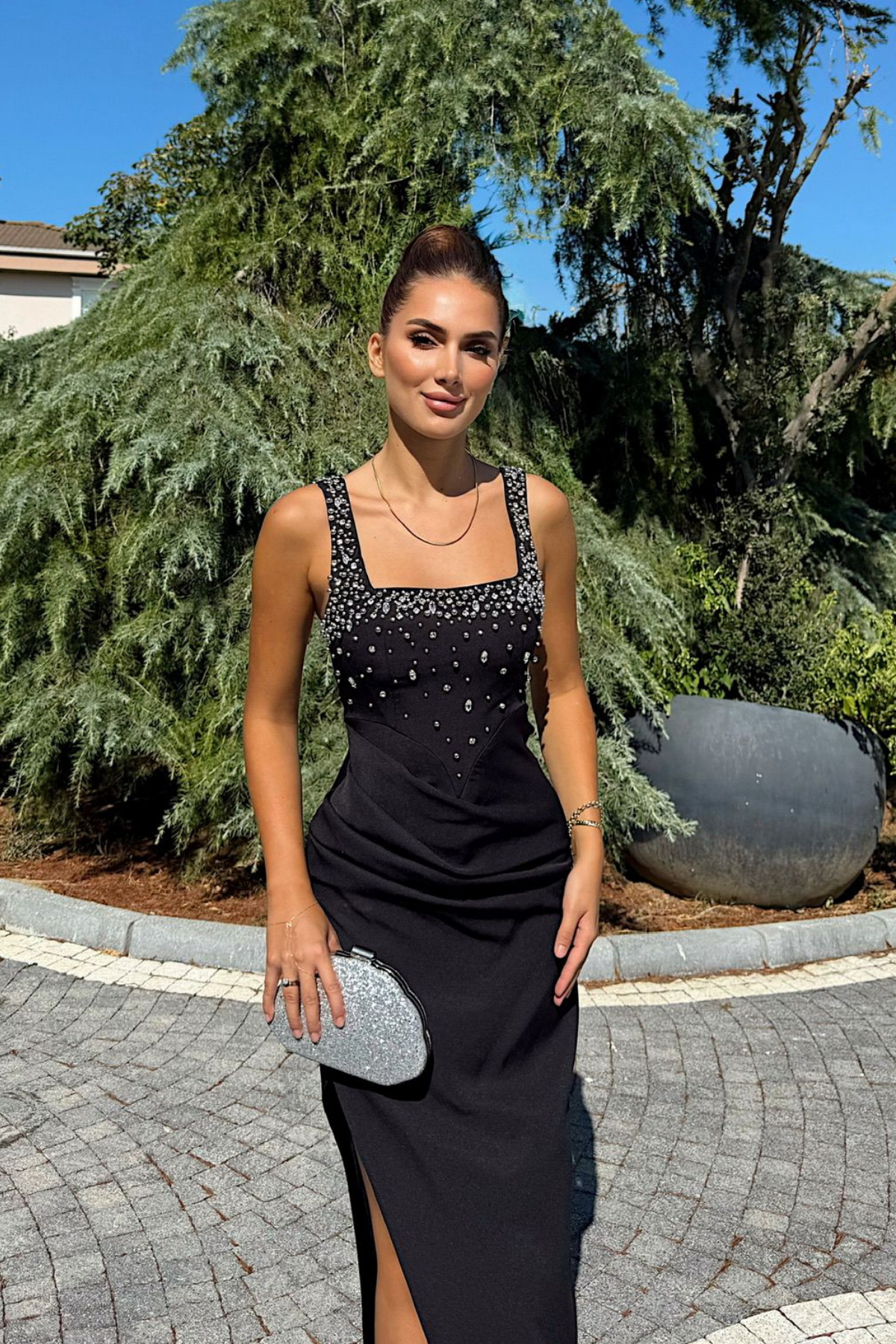 Sindimoda  Clark Kare Yaka İşleme Detay Abiye 9367 - Görsel 3