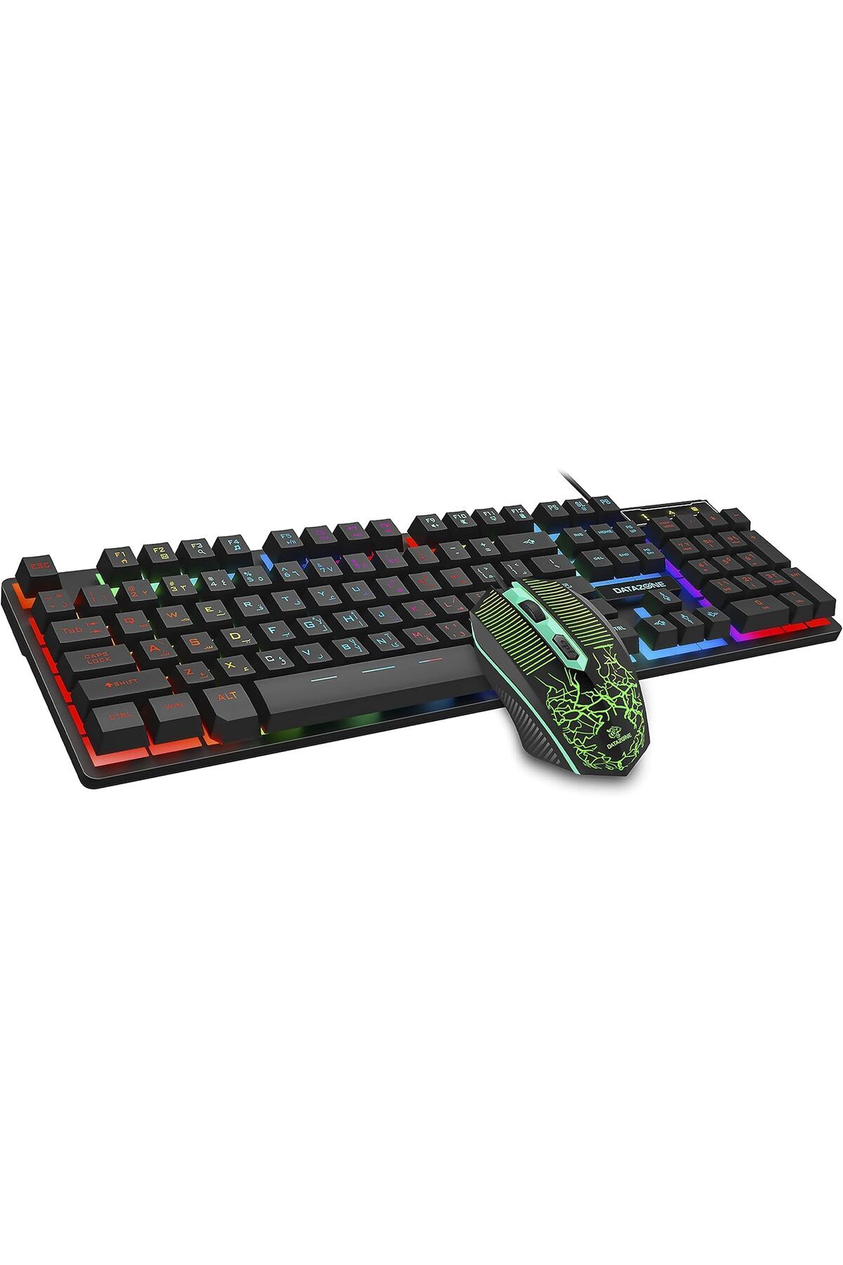 Datazone-Arabic Gaming Keyboard and Mouse Combo Backlit, Wired USB Keyboard 104 Keys, 4 Buttons Gami 1