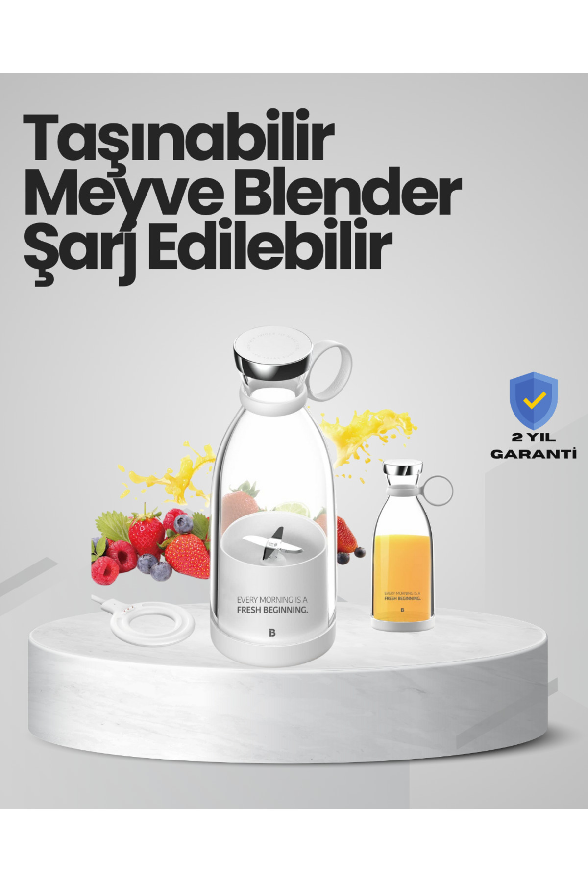 Ronanna Pembe ve Beyaz Renk Seçenekli Mini Boy Meyve Sıkıcı