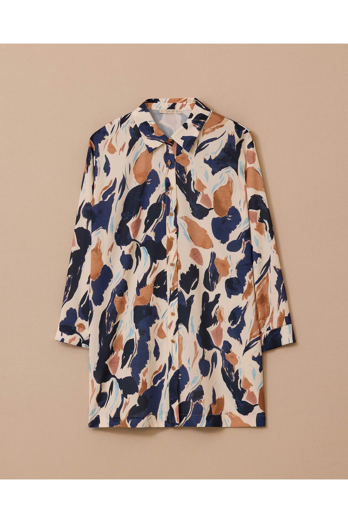 Gala-Xi-Plus Size Patterned Buttoned Tunic 6