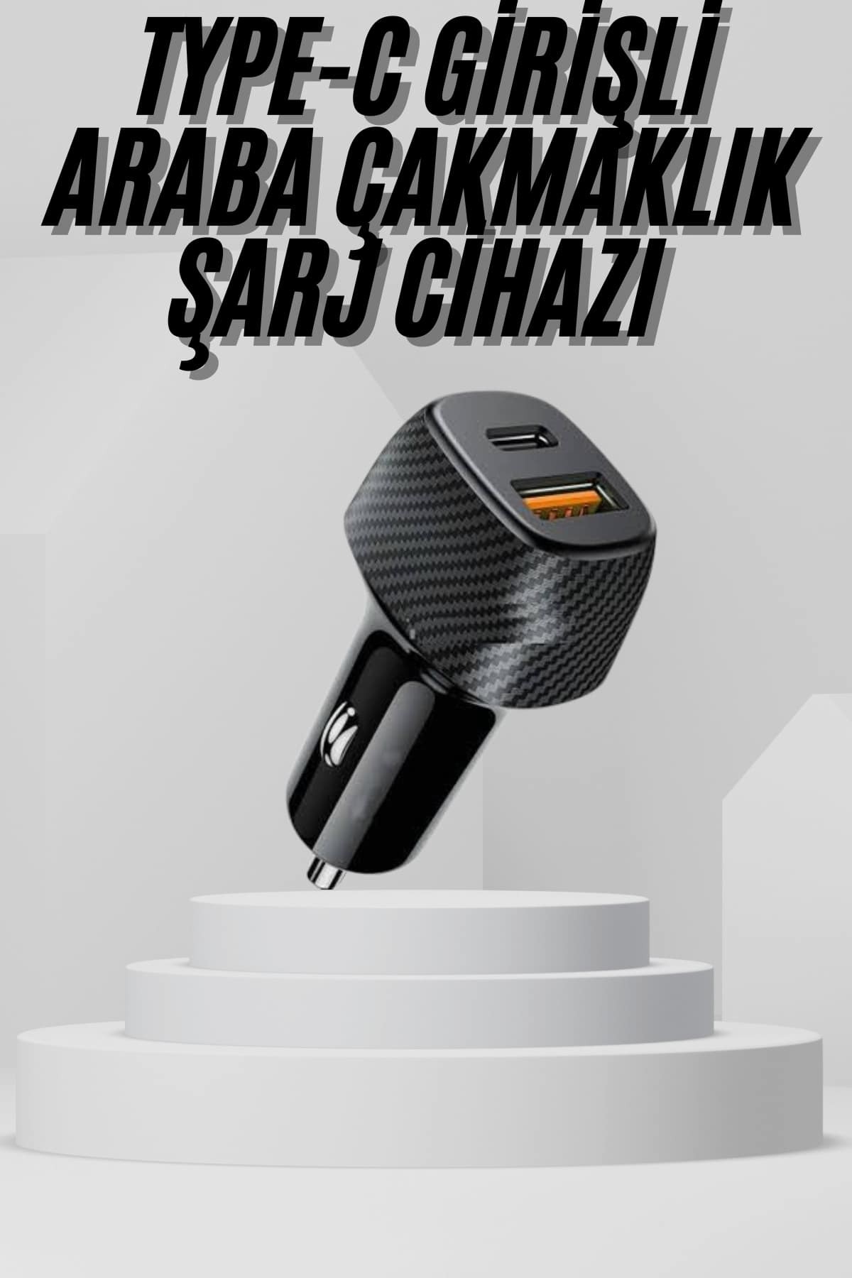 Flamex Araç İçi Şarj Cihazı 38W Güç Kapasiteli Type-C Girişli Araba Çakmaklık