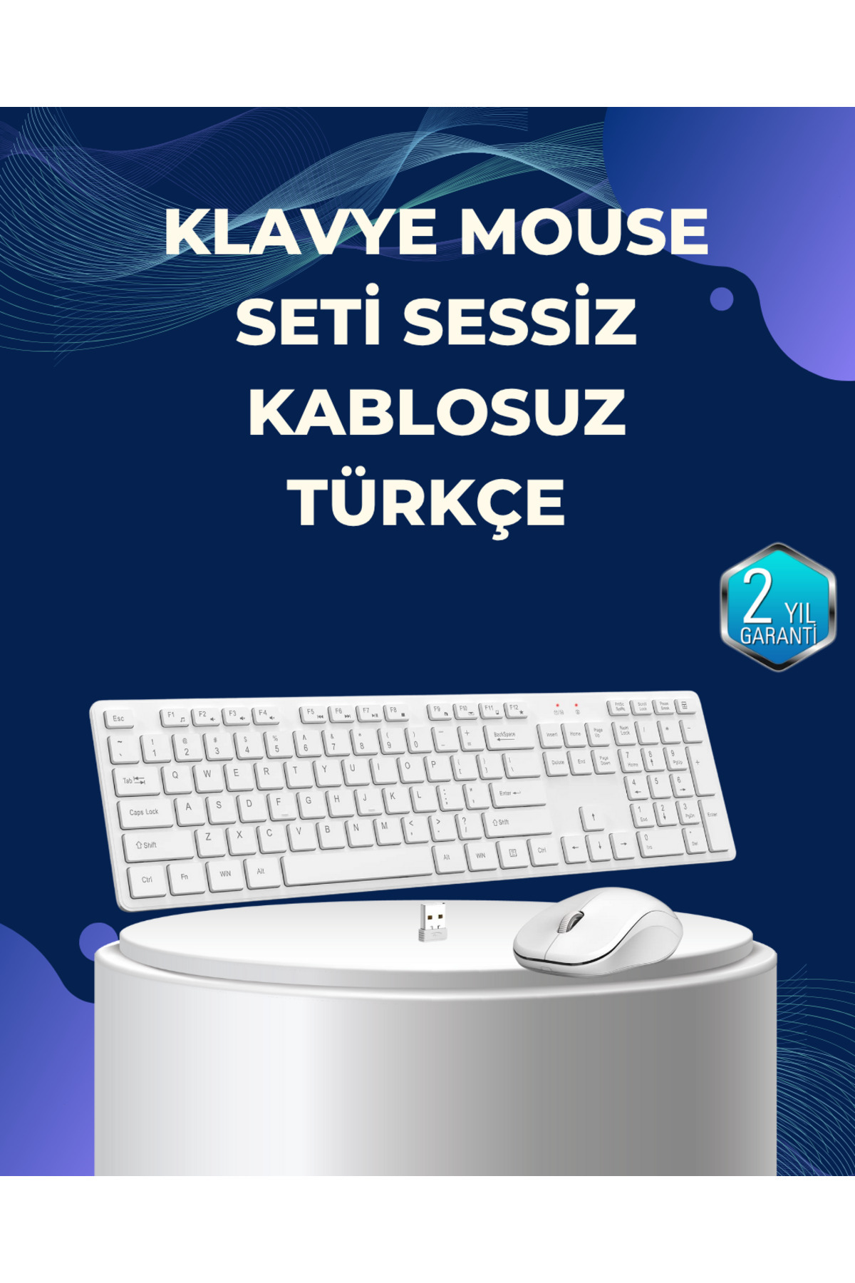 Ronanna USB Alıcılı Kablosuz Klavye Mouse - Geniş Uyumluluk, Sessiz Tuşlar