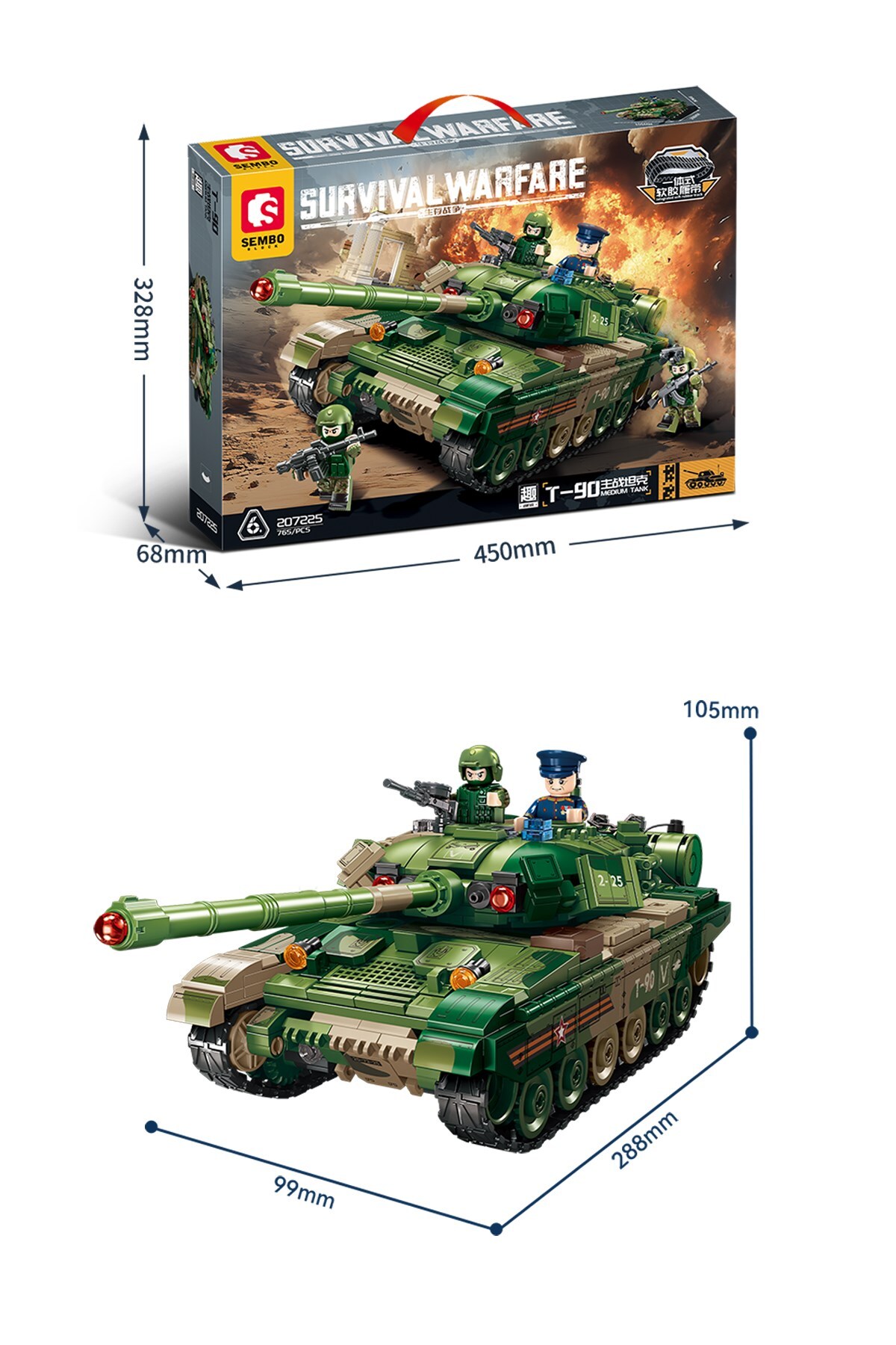 As, エス Sucker tank 99-A Ana Muharebe Tankı – 2604 Parça – Sembo Block – Lego Uyumlu
