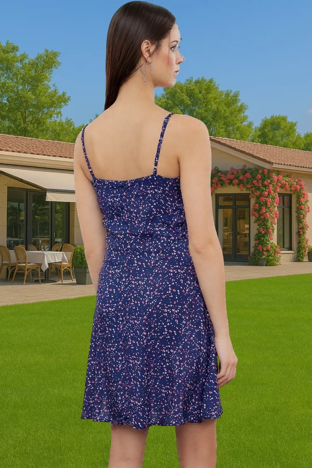 Kadın Çiçek Desenli A Kesim Mini Elbise Viskoz Yazlık Rahat Günlük Stil Yaz Aylarının Vazgeçilmezi