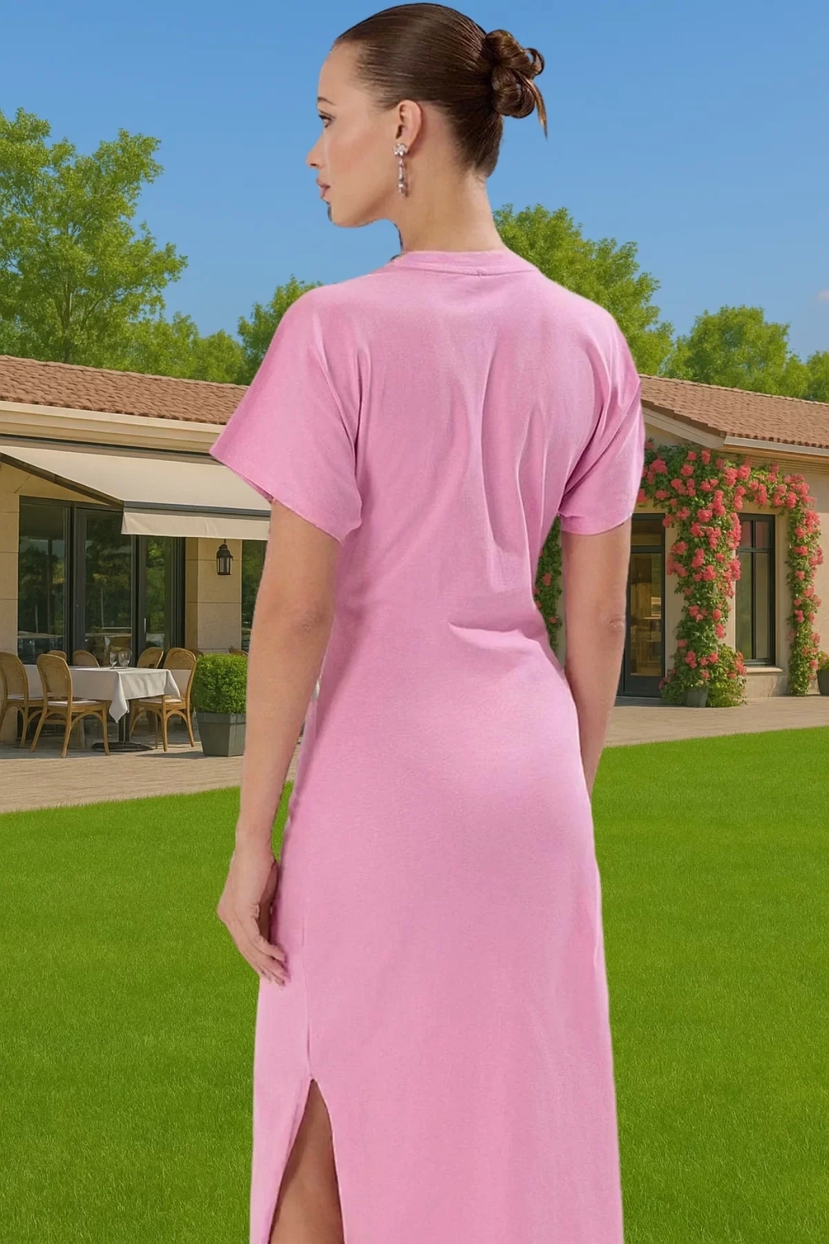 Kadın Midi Elbise Pamuk Örme Kumaş Bodycon Kalıp Günlük Stil Hafta Sonu Yaz Aylarının Vazgeçilmezi