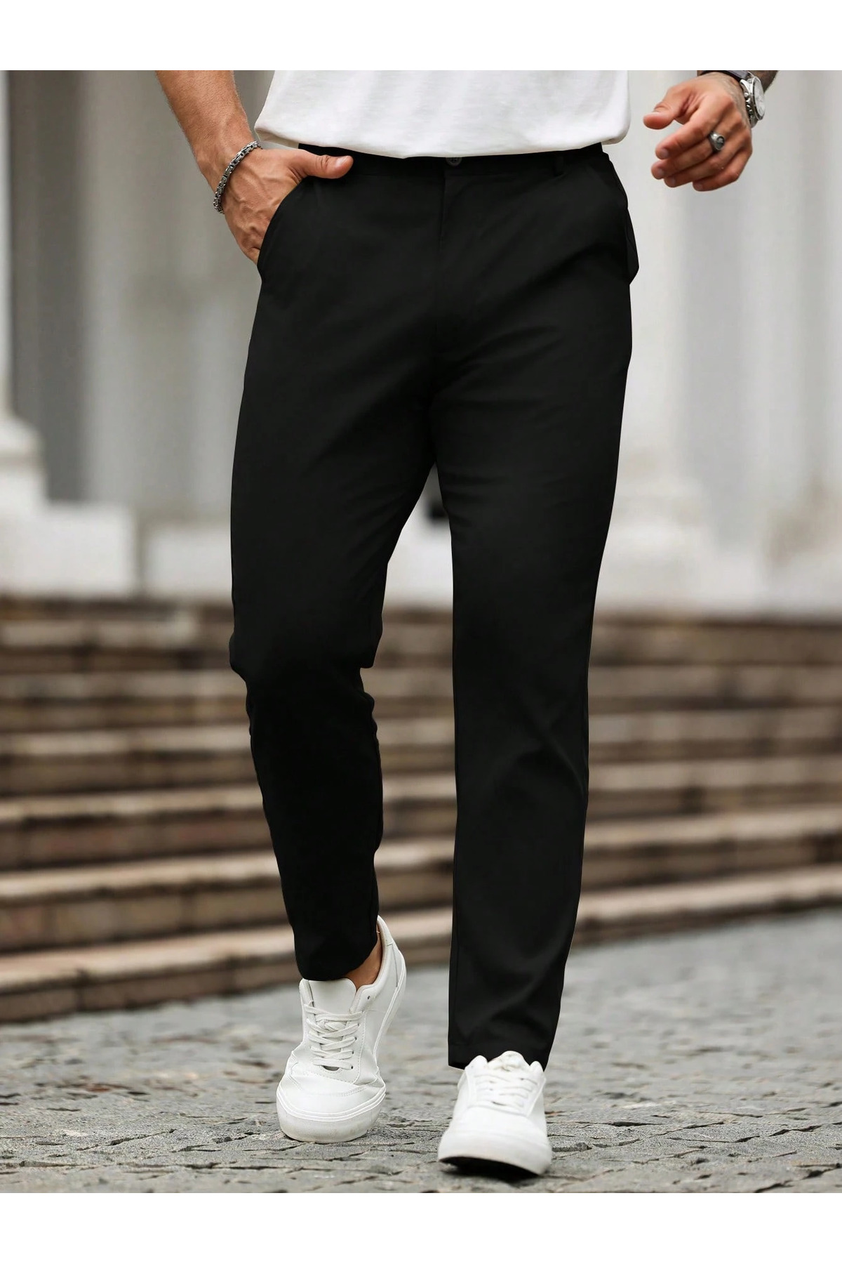 Erkek Pamuklu Esnek Likralı Regular Fit Slim Fit Kumaş Pantolon – Günlük ve Ofis Kombinleri İçin
