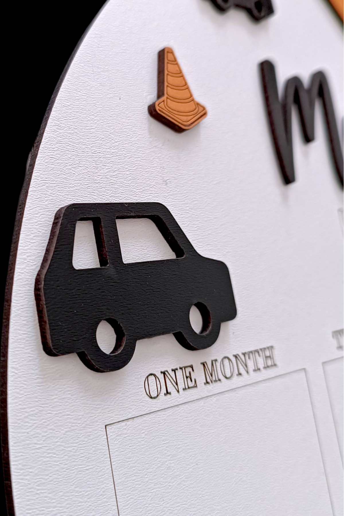 aze kids İsme Özel ARABA Temalı İlk Yıl Anı Panosu 12 Aylık Bebek Hatırası Doğumgünü Süsü fotoğrafı 2 (önizleme)