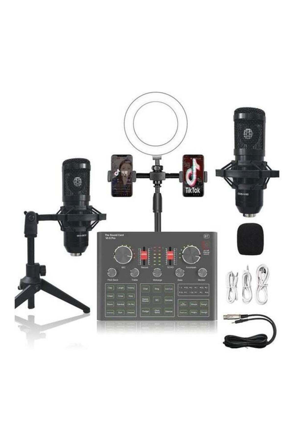 COOYA-Sound Card Microphone Recording Set ，With BT function，Adjusting Rotary knobs，PSM-Mic12 Black 1