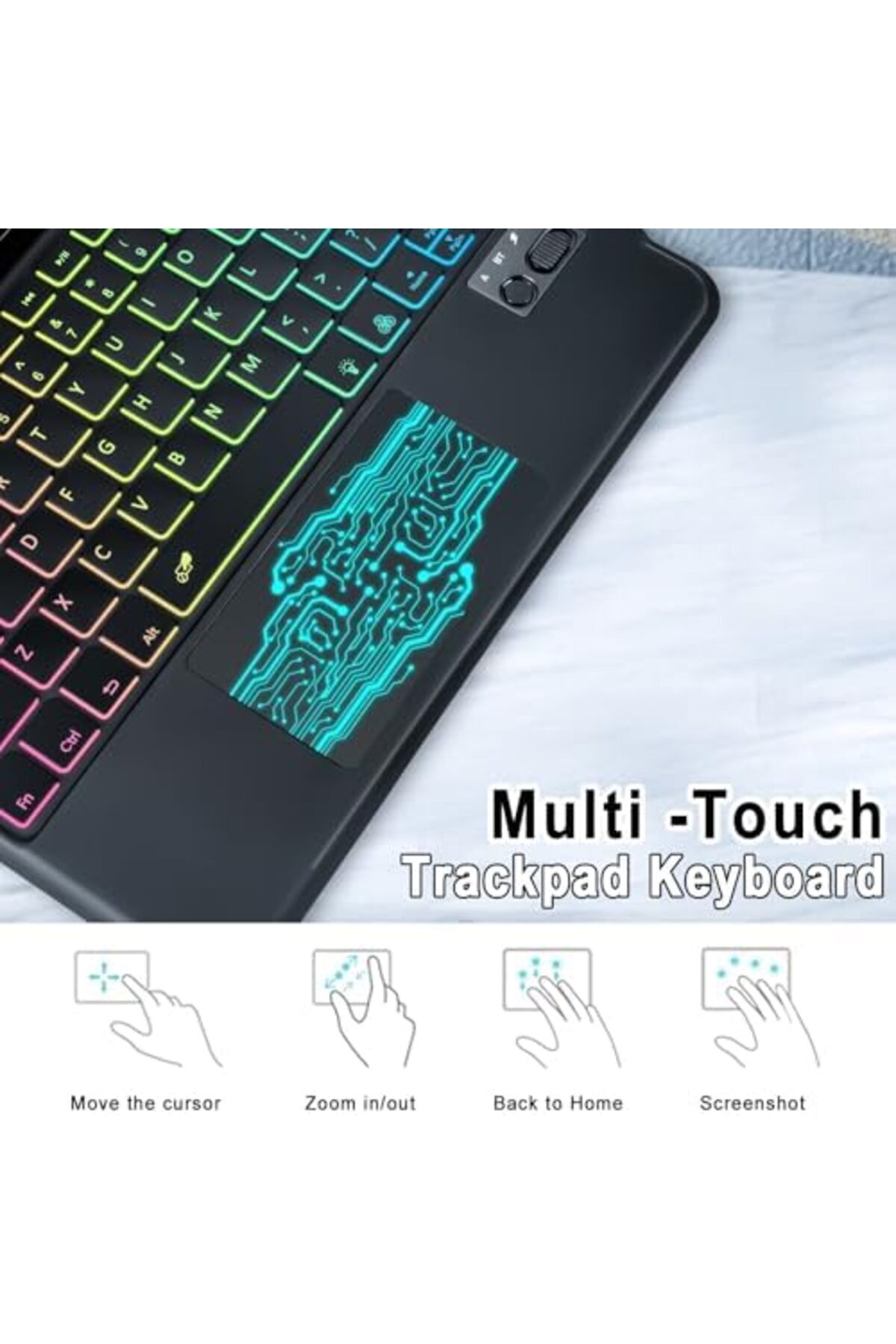 Samsung-Galaxy Tab S10 FE Magic Keyboard Wireless Case with Trackpad, Stand & Backlit Keys 6