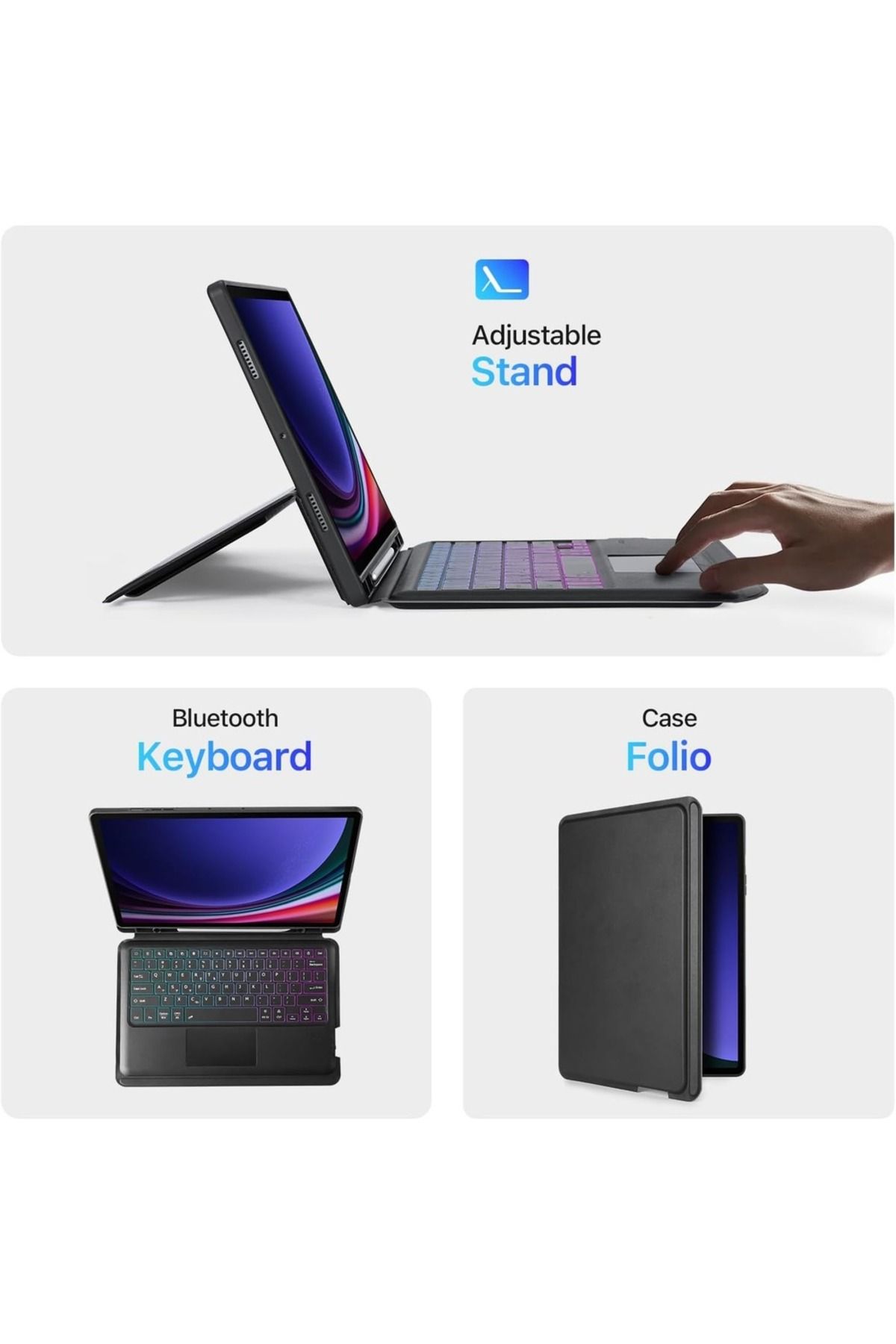 Samsung-Galaxy Tab S9 Magic Keyboard Wireless Case with Trackpad, Stand & Backlit Keys 7
