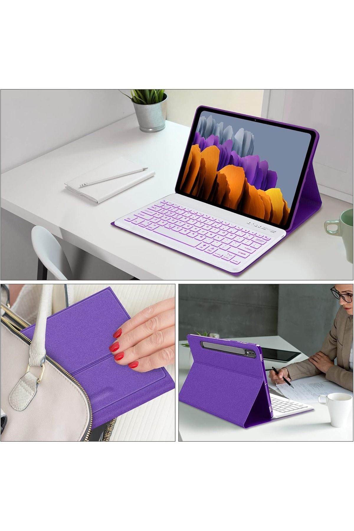 Samsung-Galaxy Tab S7 FE Magic Keyboard Wireless Case with Trackpad, Stand & Backlit Keys 3