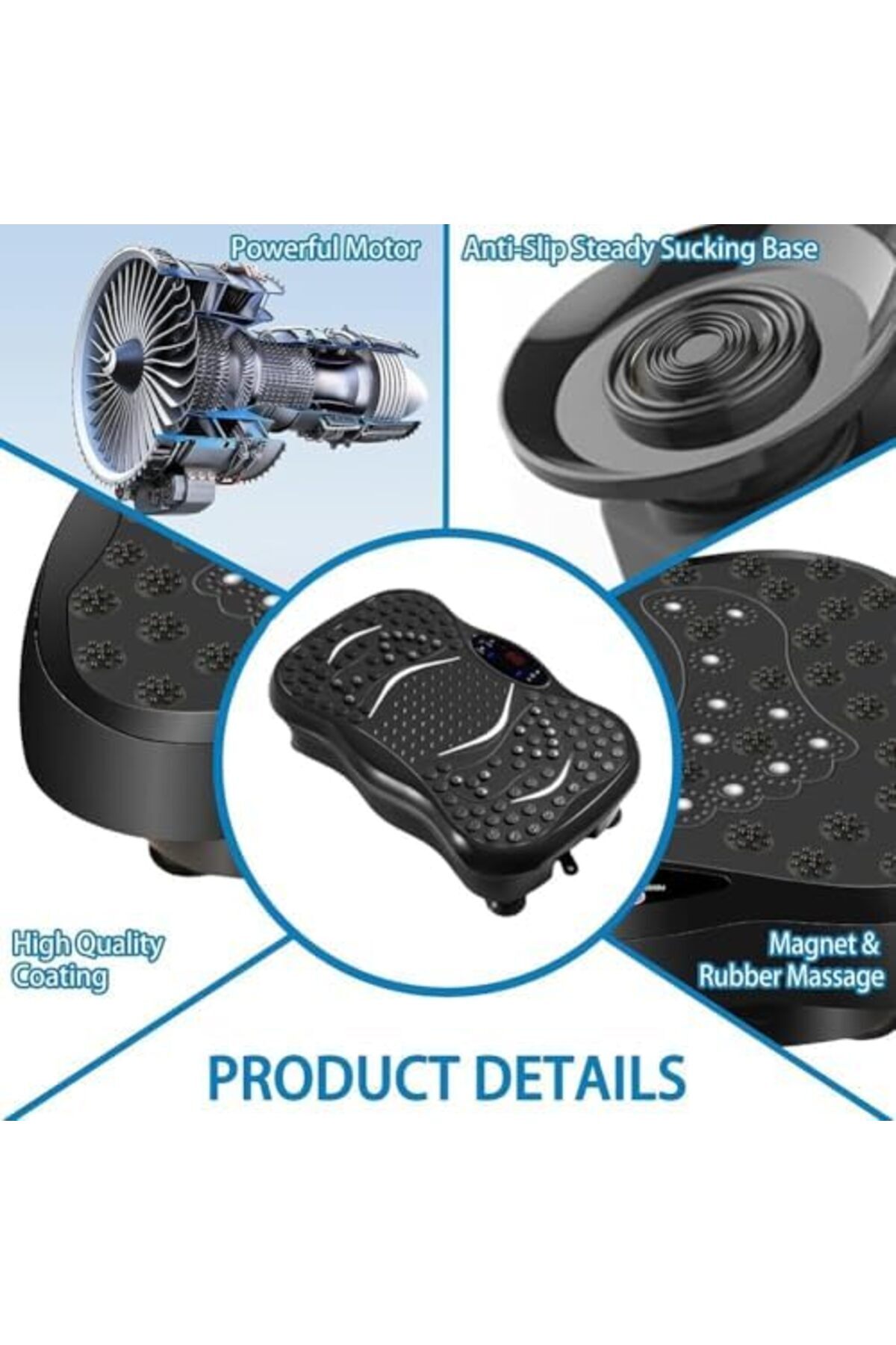 Türkiye-Vibration Plate Exercise Machine with Bluetooth and Remote Control - Whole Body Vibration Platform f 6