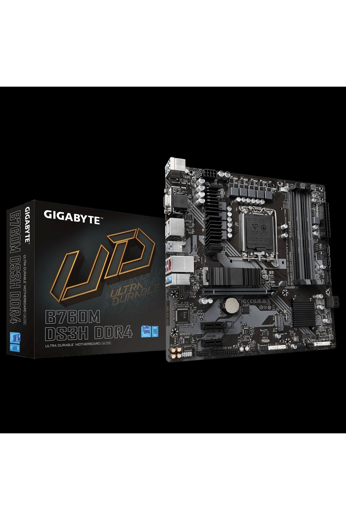 Gigabyte-B760m-ds3h Ddr4 Intel B760 Socket 1700 Ddr4 5333mhz Matx Gaming (PLAYER) Placă de bază 1