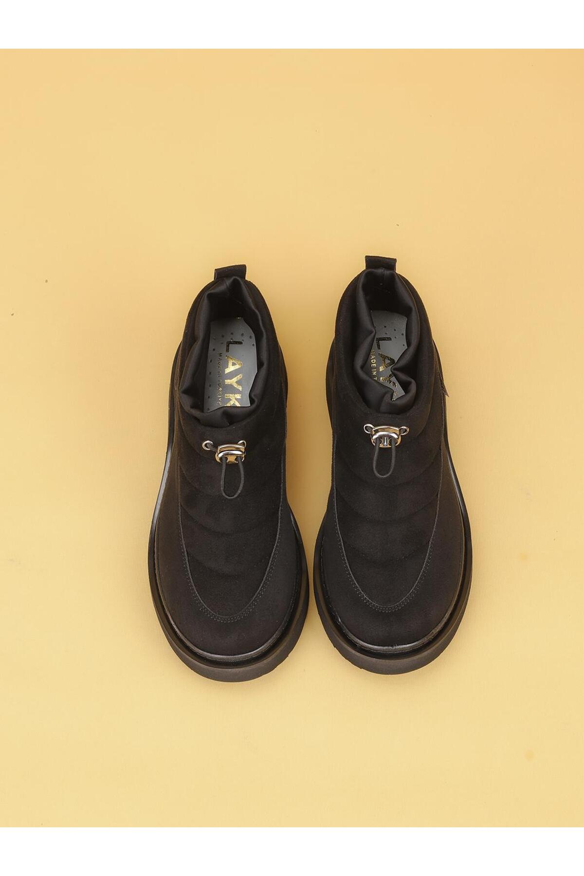 layki LUXOR Kadın Dolgulu Kışlık Siyah Sneaker Bot görsel 6