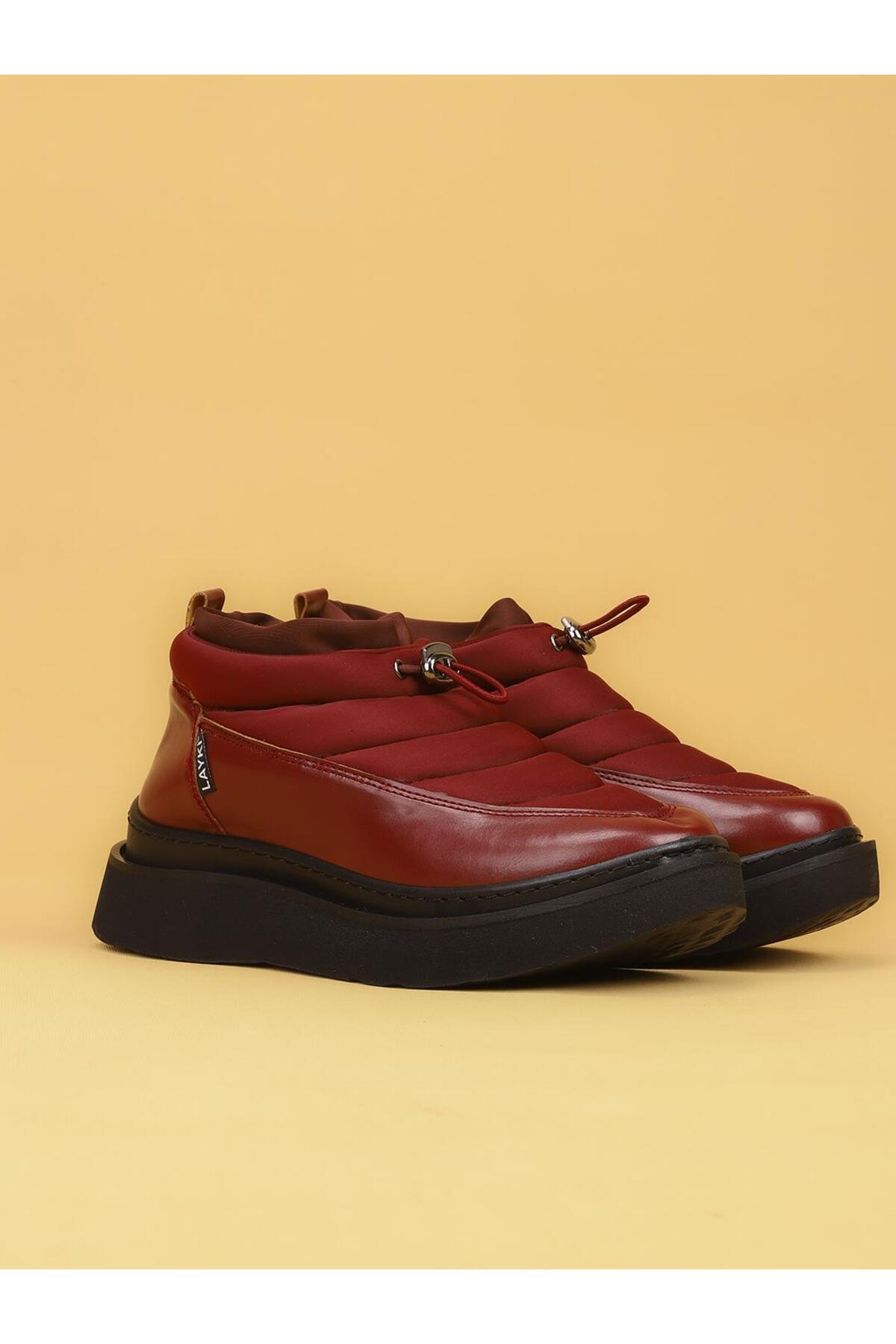 layki LUXOR Kadın Dolgulu Kışlık Bordo Sneaker Bot görsel 2