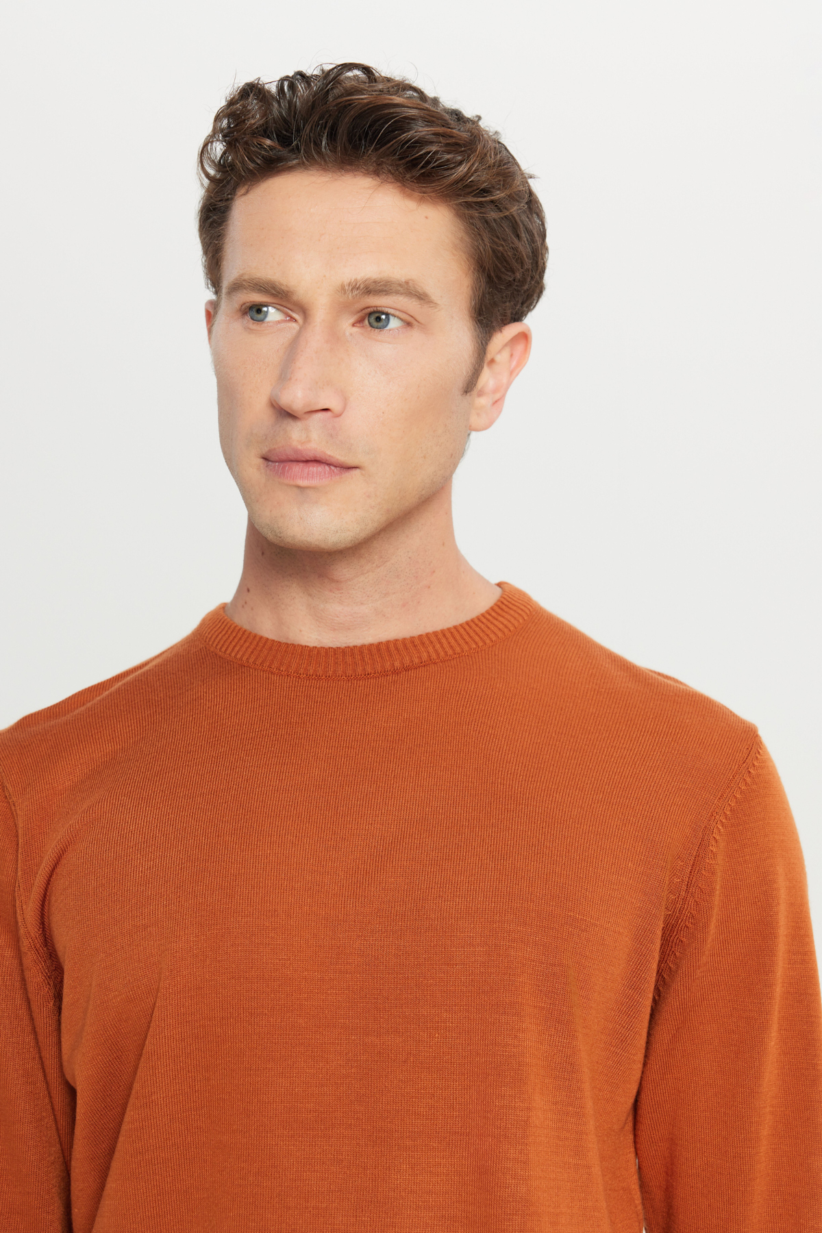 بافت و پلیور مردانه نارنجی آلتین ییلدیزAltınyıldız Classics | 4A4923100001 اورجینال - تصویر 4