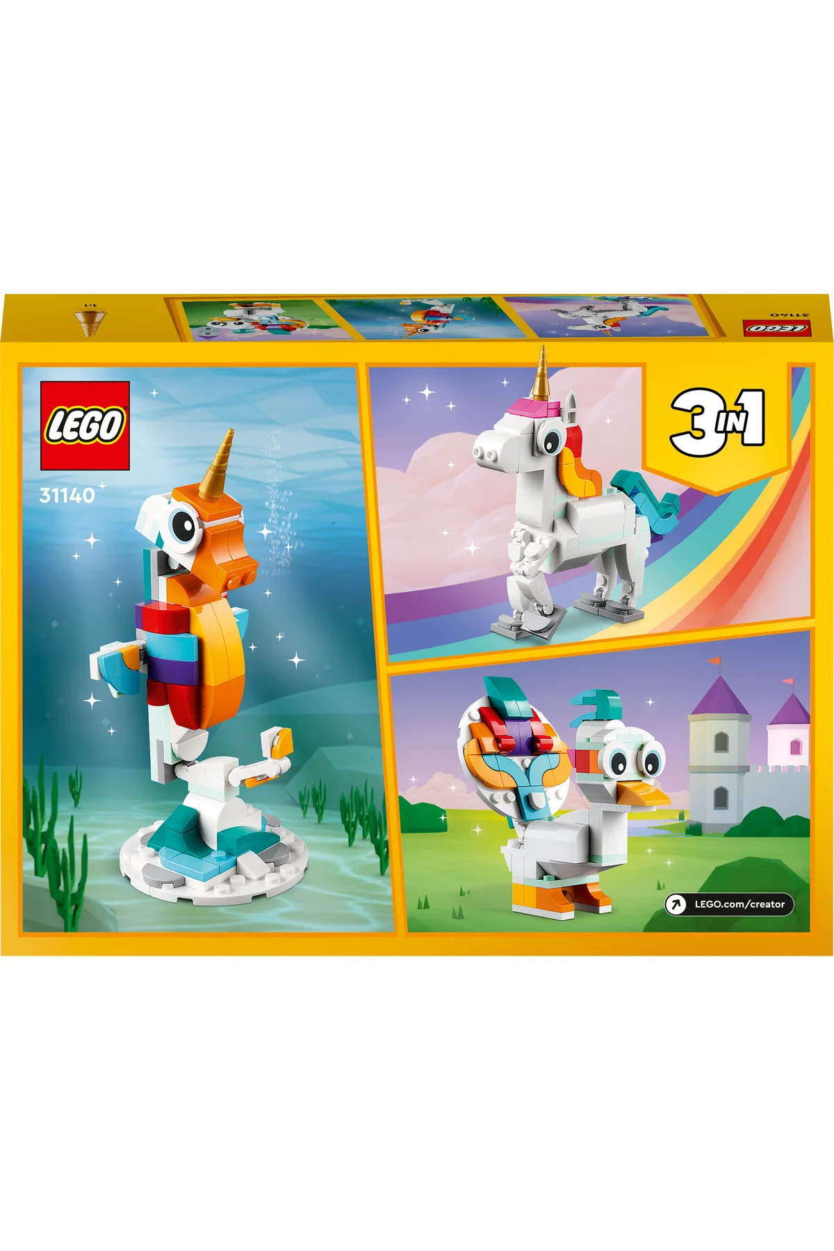 ® Creator مجموعه ساختنی اسب تک‌شاخ جادویی ۳ در ۱، مناسب کودکان ۷ سال به بالا (۱۴۵ قطعه) ۳۱۱۴۰