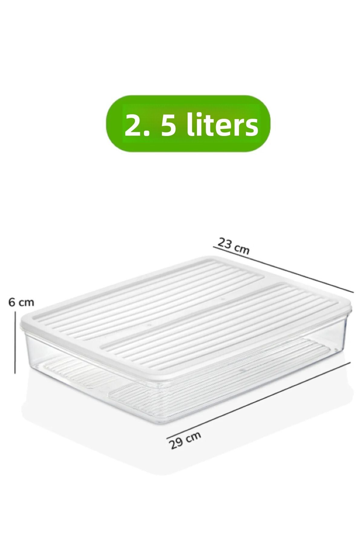 Leila-6 Pcs Storage Container with Lid, Suitable for Refrigerator Organizer Microwave and Freeze 9Lt 4