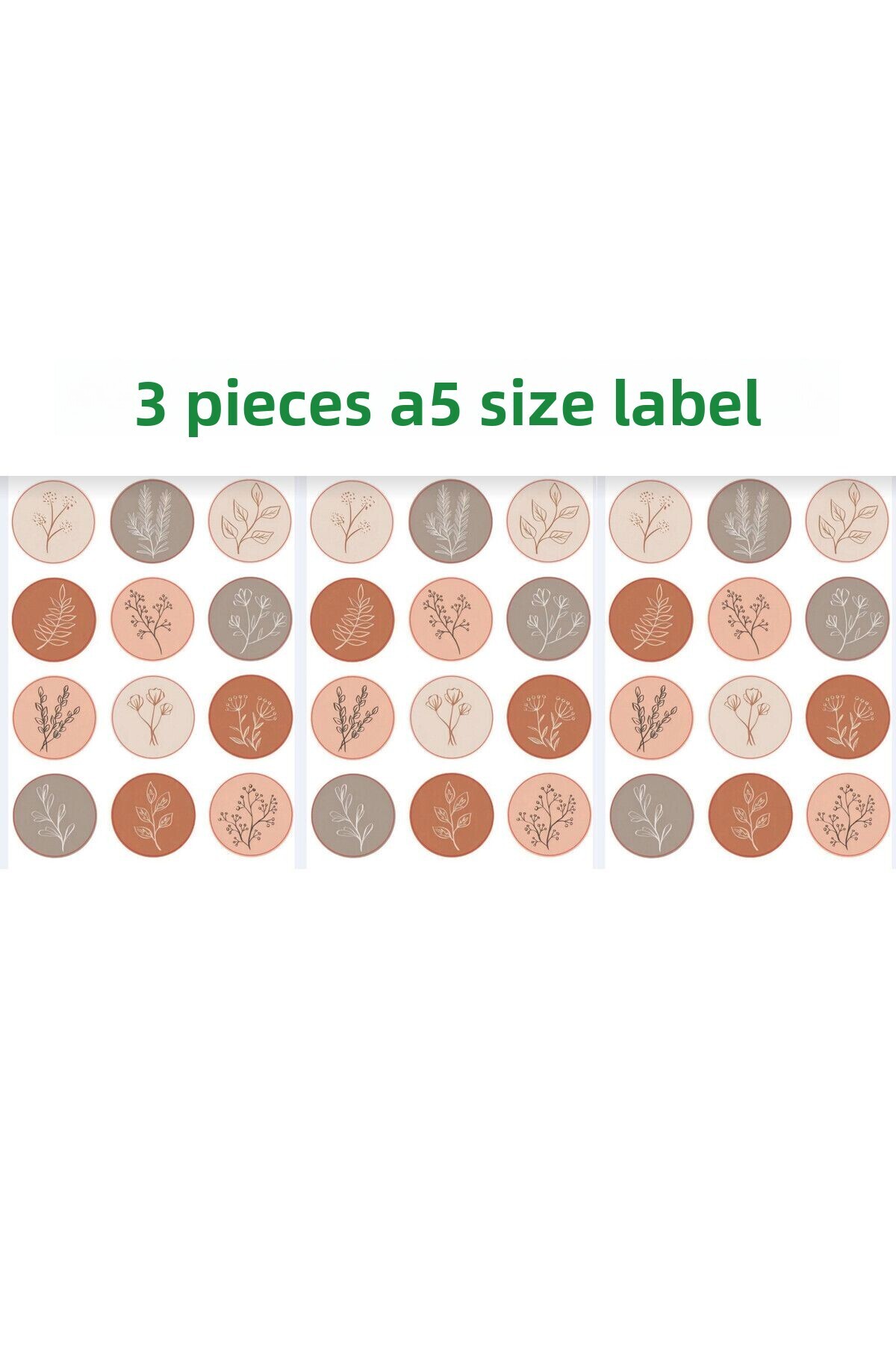 TRENDİN YOLU-Bohemian Style Round Sticker - White Background Tt 1