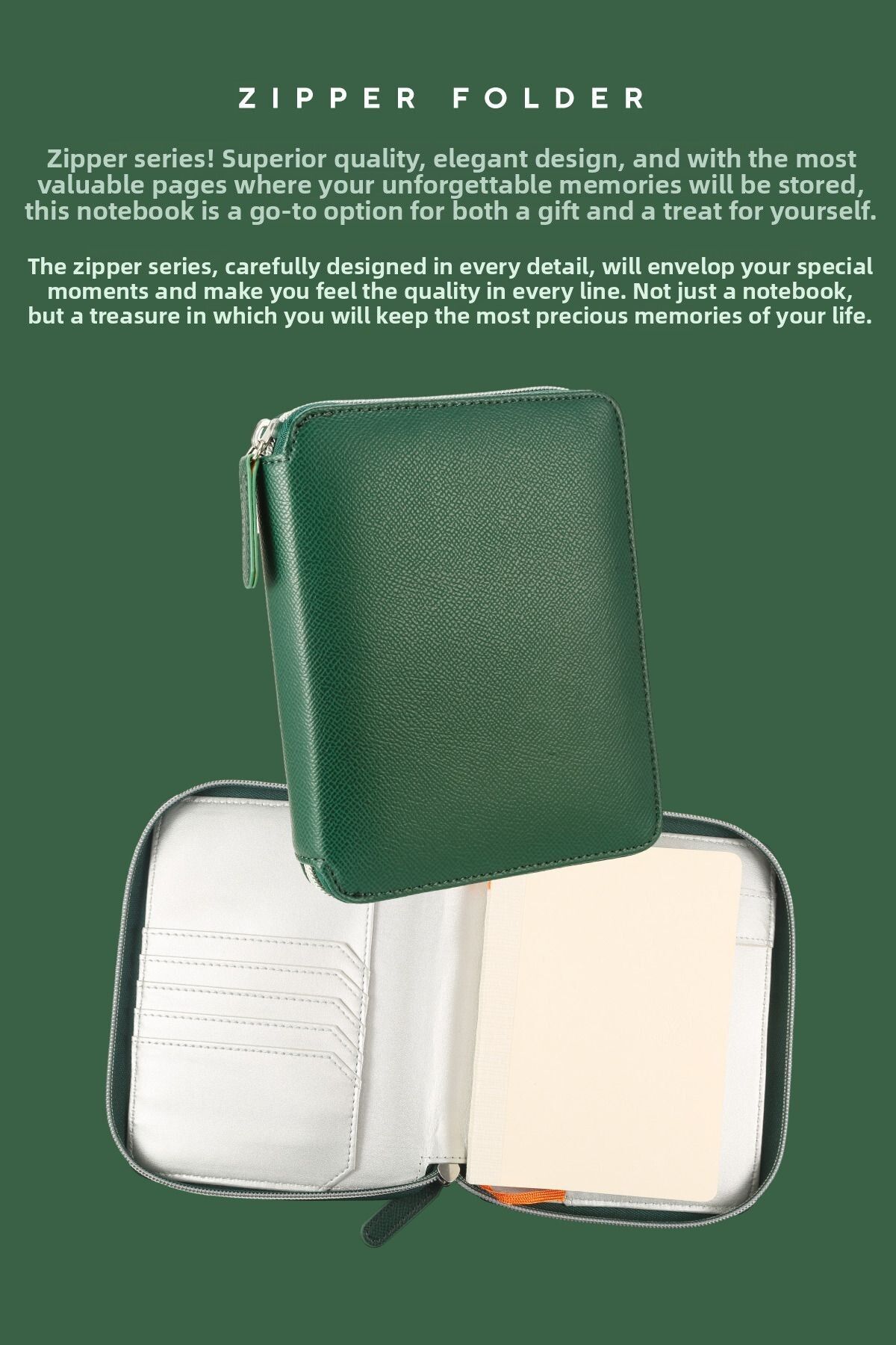 Victoria's Journals-Folder cu fermoar Organizator Notebook A6 cu rigle 6