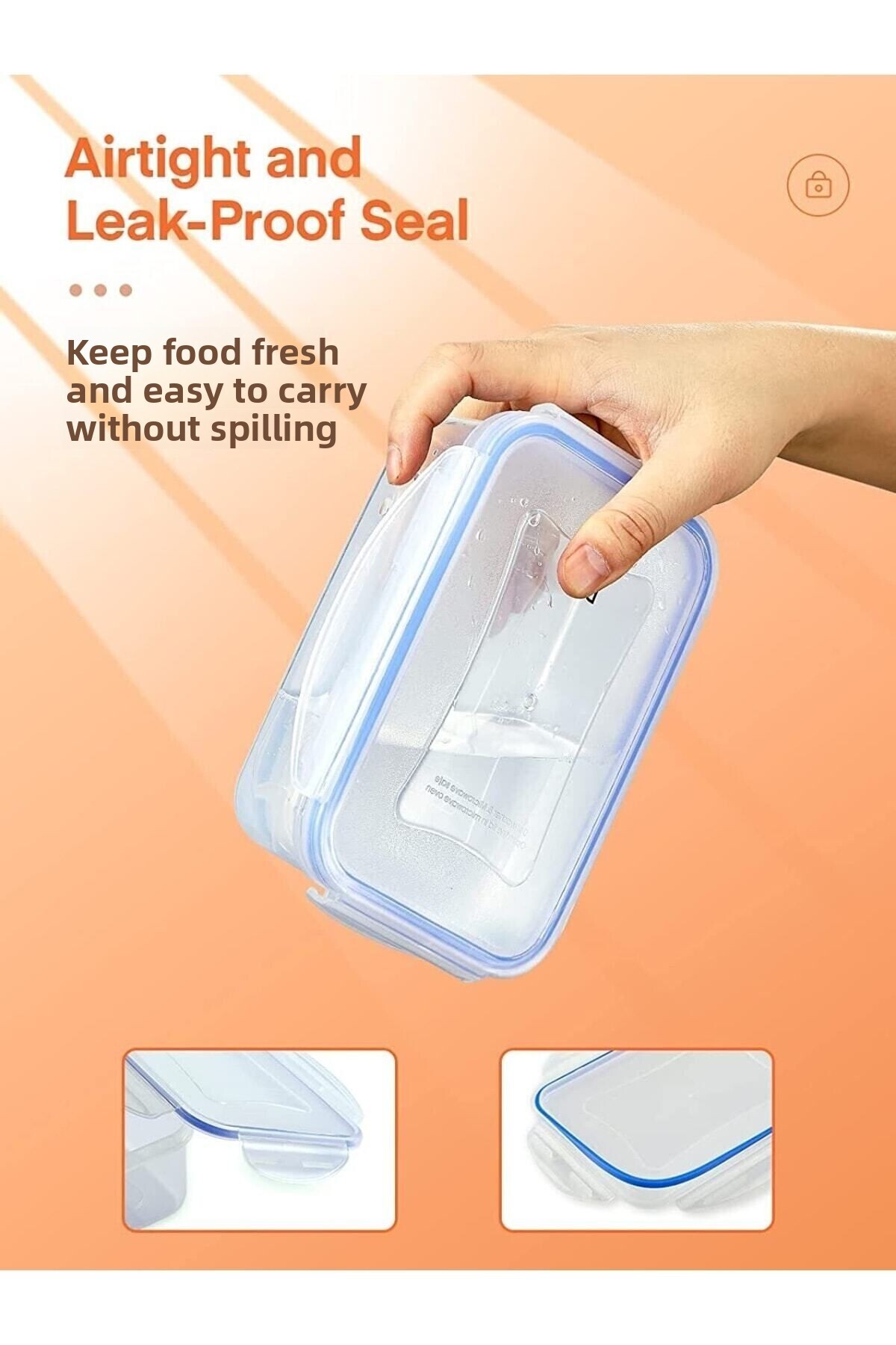 Melkan Home-8 Pieces Storage Container Set with Lids & Leak-Proof Storage Container & Airtight Containers & Supply Containers 3