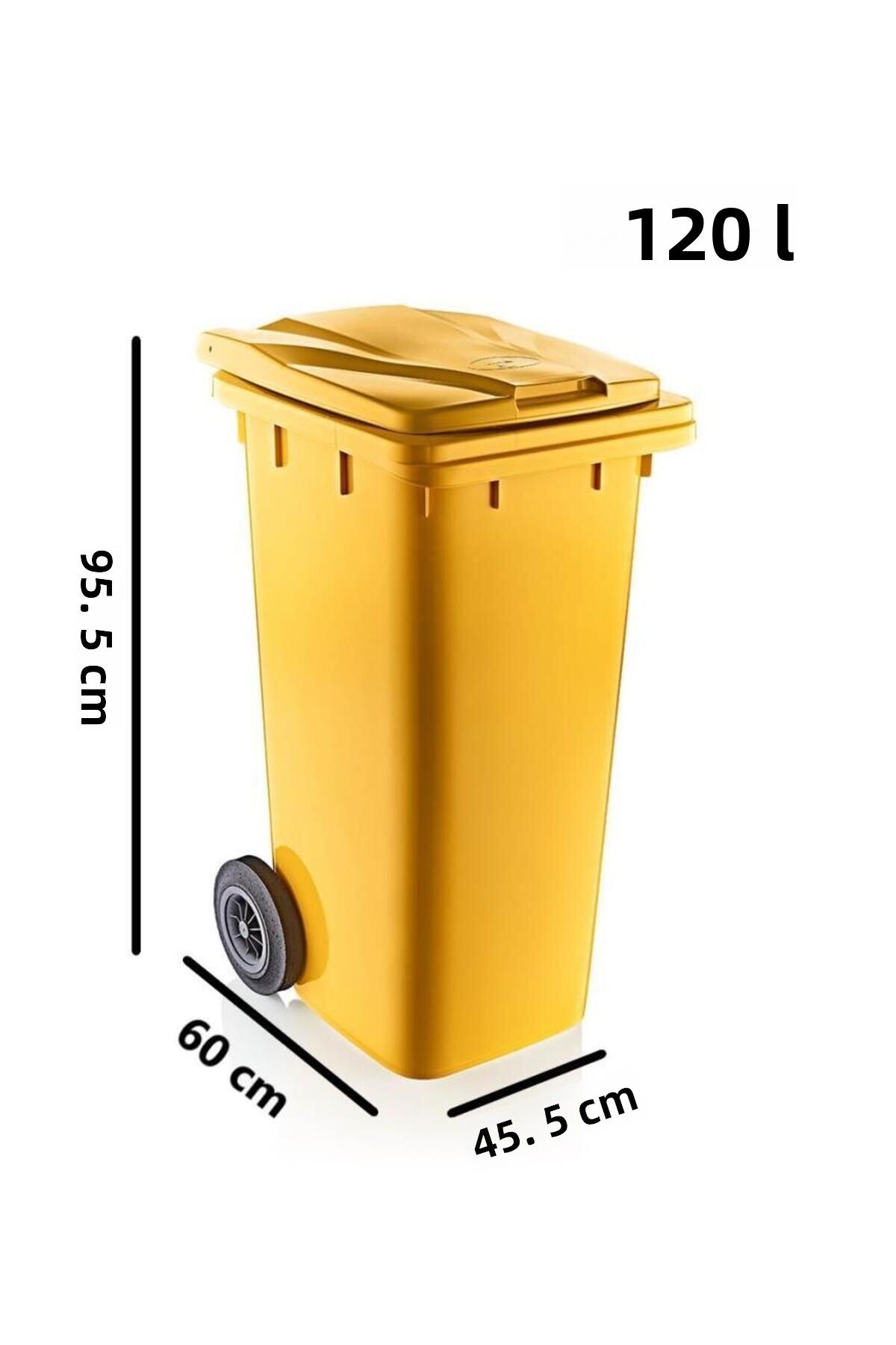 Omnipazar-Sy-6505 Wheeled Lid Plastic Garbage Container 120 Lt 2