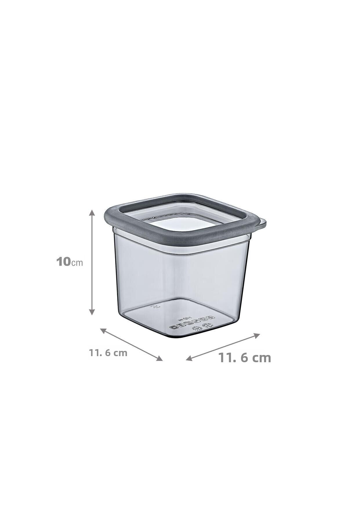 Smartware-Set of 6 Skali Square Storage Container Anthracite 740 ml 3