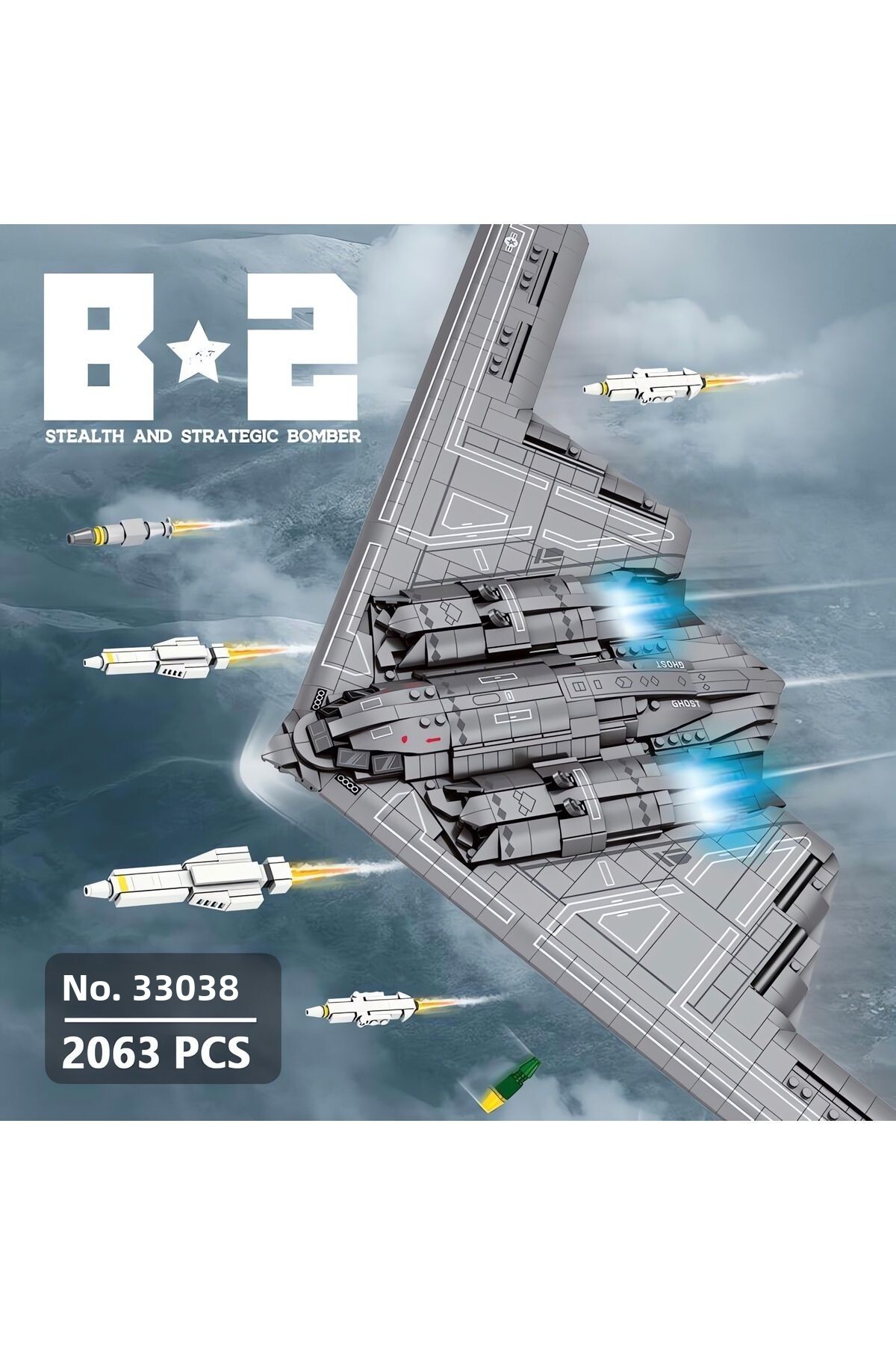 ایالات متحده. کیت ساخت مدل بلوکی فنی بمب‌افکن نورثروپ B-2 (قطعات ۱۹۷۷)