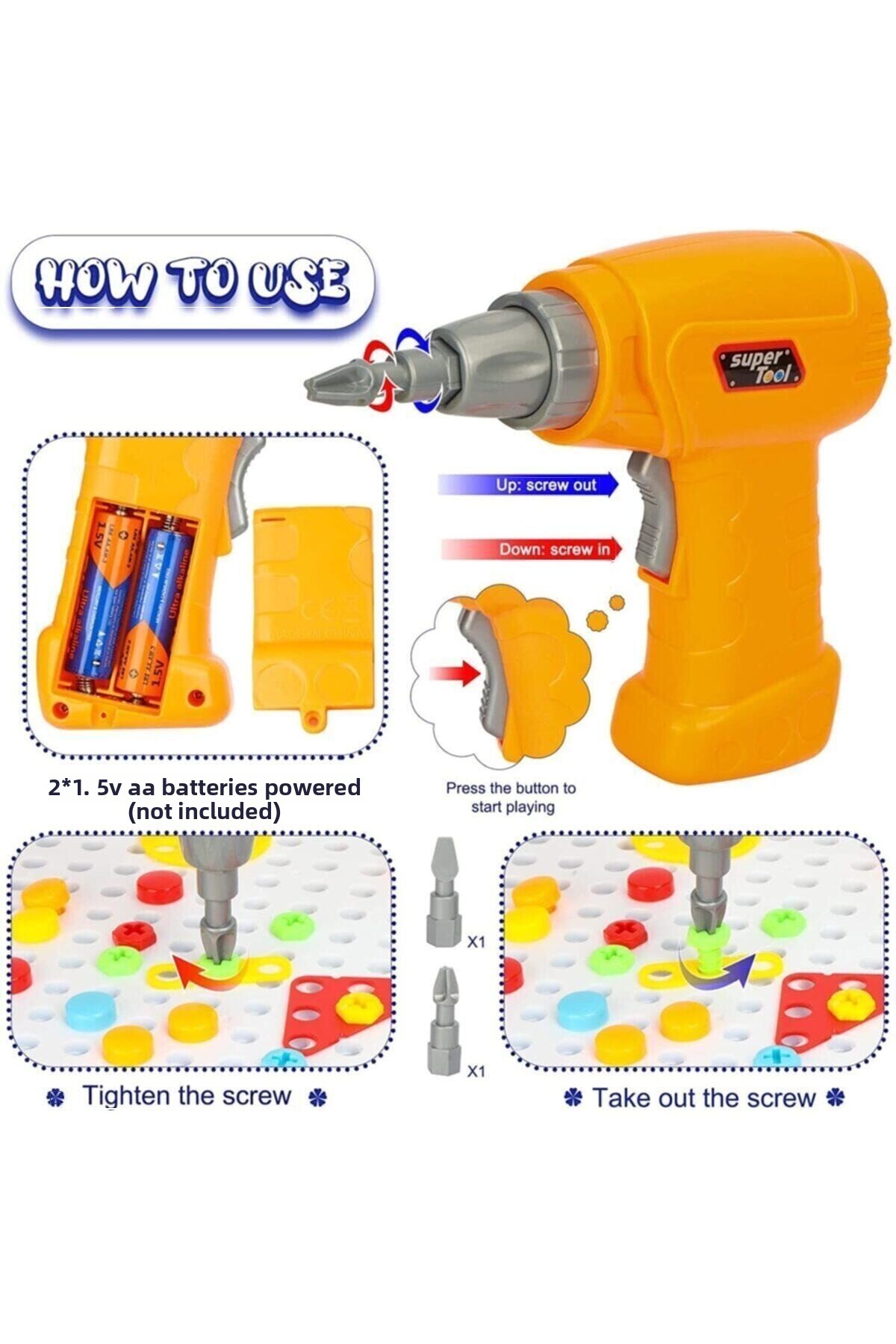 مجموعه آموزشی پازل ترمیم خلاقانه سه‌بعدی با مته اسباب‌بازی مته اسباب‌بازی