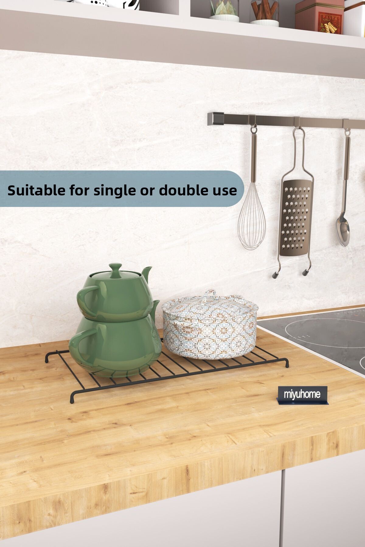 moniev-Expandable Metal Trivet Adjustable 2-Piece Large Size Trivet Countertop Dining Table Trivet 2