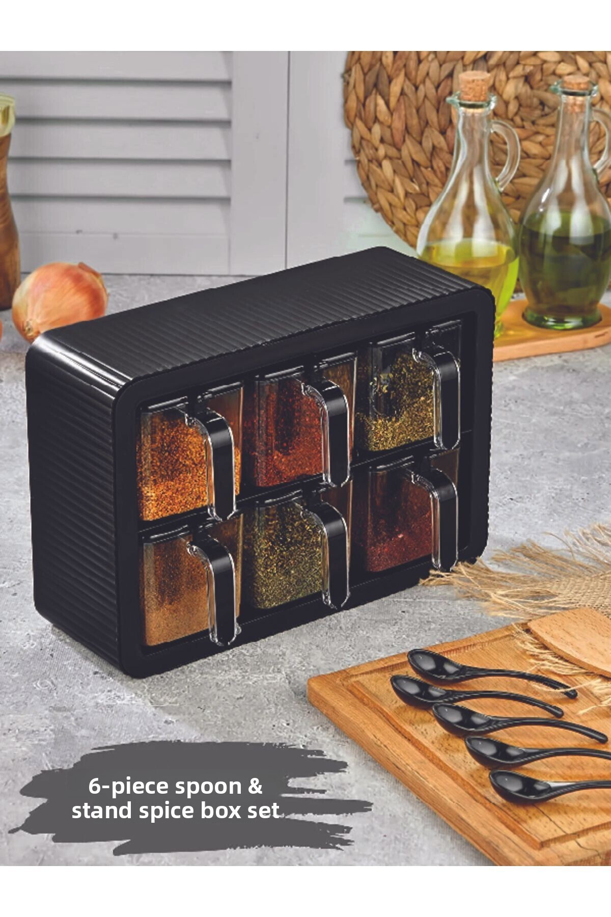 Lorin-Plastic Spice Bowl Set of 6 Black 1