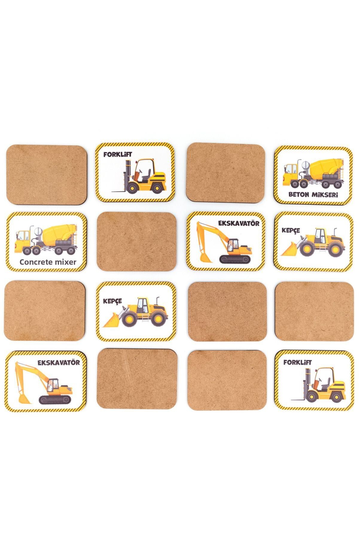 بازی جورکردنی کارت‌های هوش چوبی ۱۶ تکه، مجموعه ماشین‌های اداری