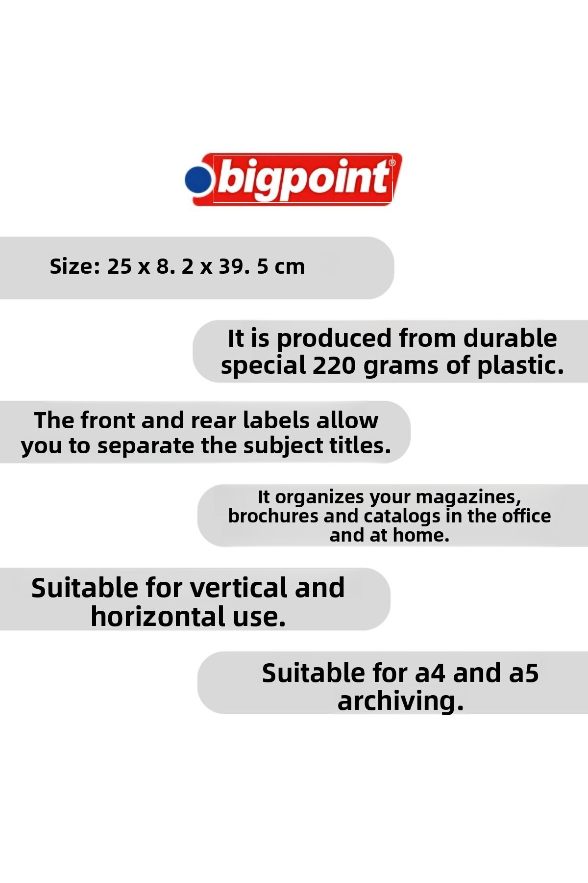 Bigpoint-Pink Durable Abs Plastic Folder A4 & A5 Compatible Vertical and Horizontal Use 2