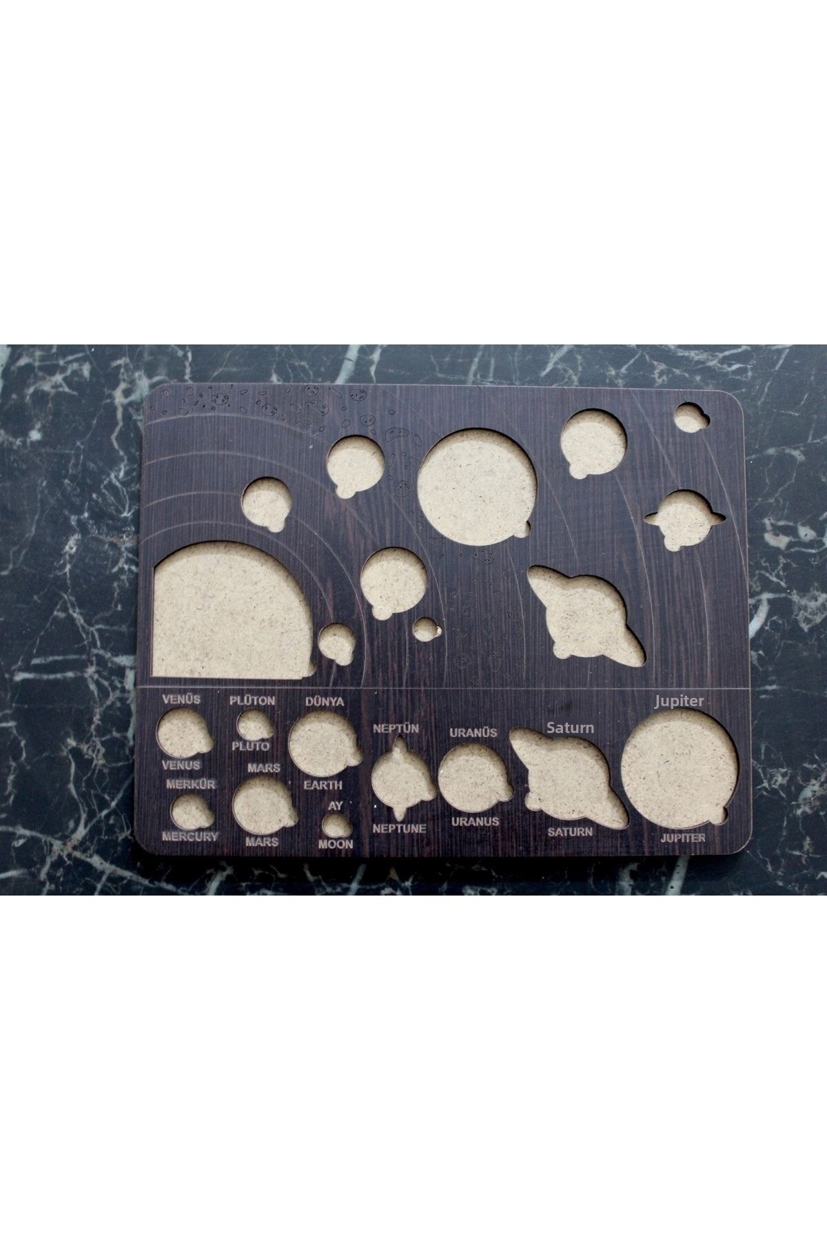 مجموعه آموزشی چوبی مشکی مونتهسوری برای رشد هوش کودکان: منظومه شمسی