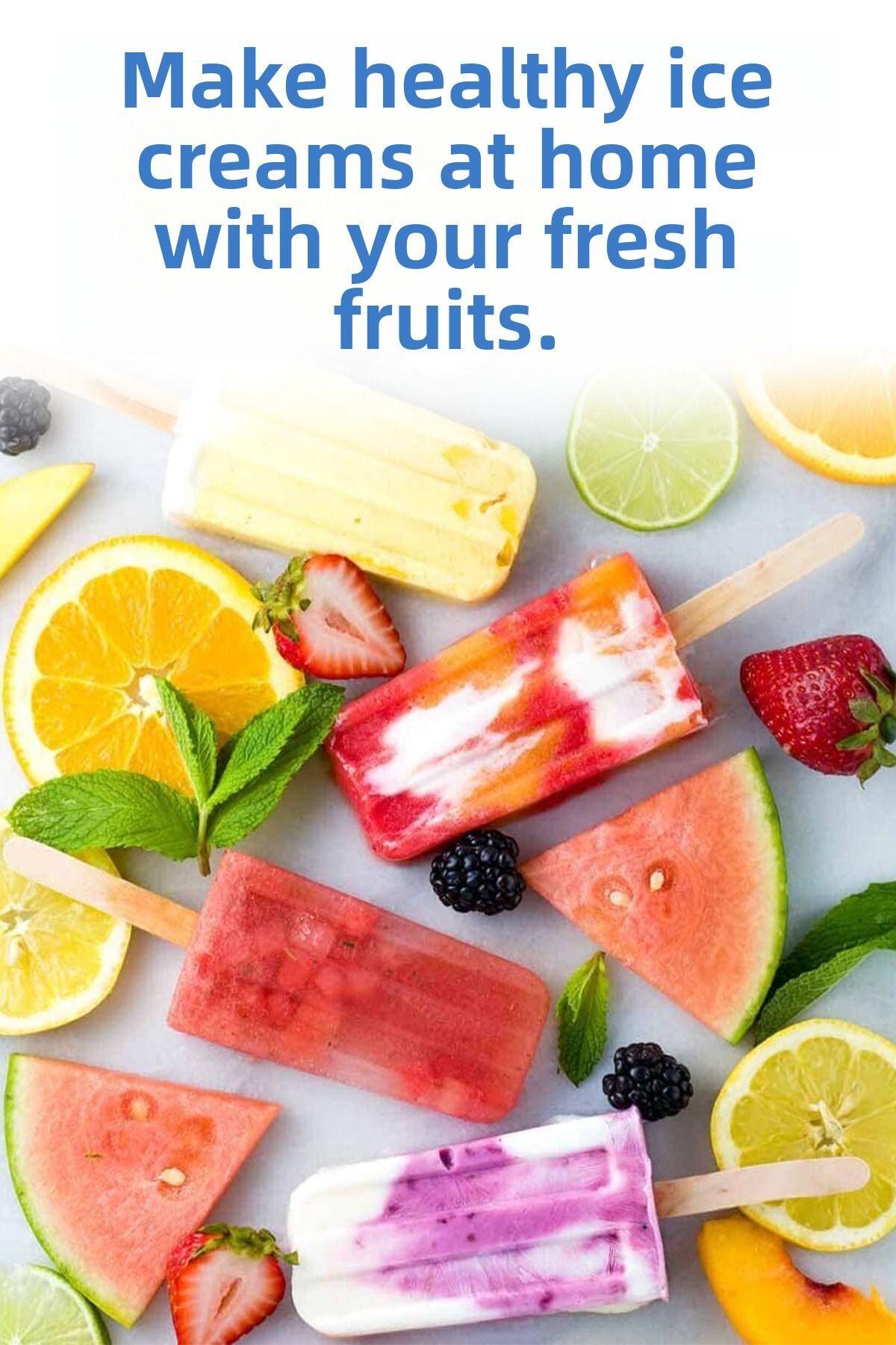 Beatitude-Fruit Ice Cream Mold 4-Pack Washable Ice Maker Ice Cream Making Mold with Easy Release Stick 4