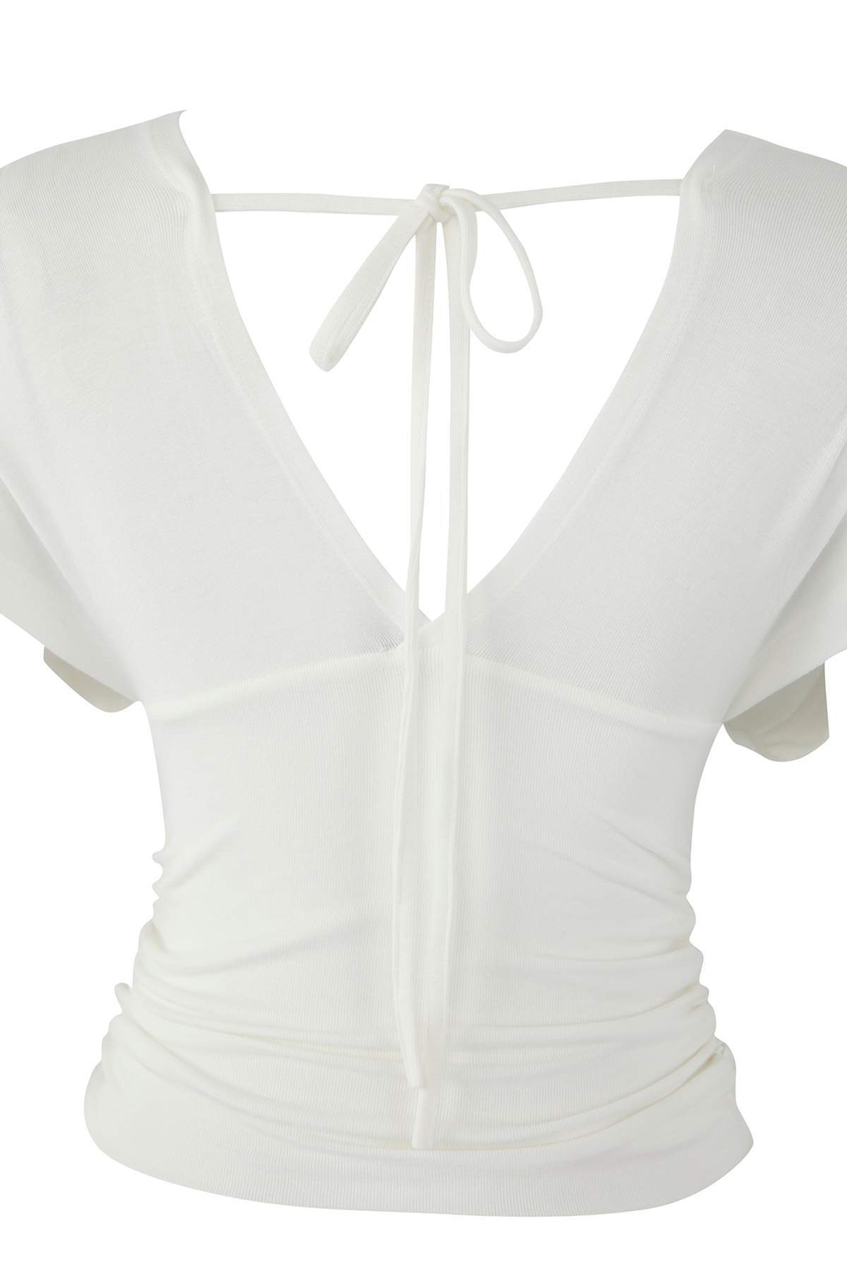 Trendyolmilla  Ekru Fitted/Vücuda Oturan Büzgü/Drape Detaylı Örme Bluz TWOSS25BZ00605 - Görsel 9